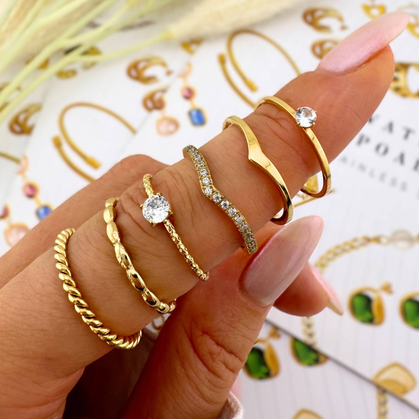 18K gold plated Stainless steel finger ring, Intensity - The Best Accessory
