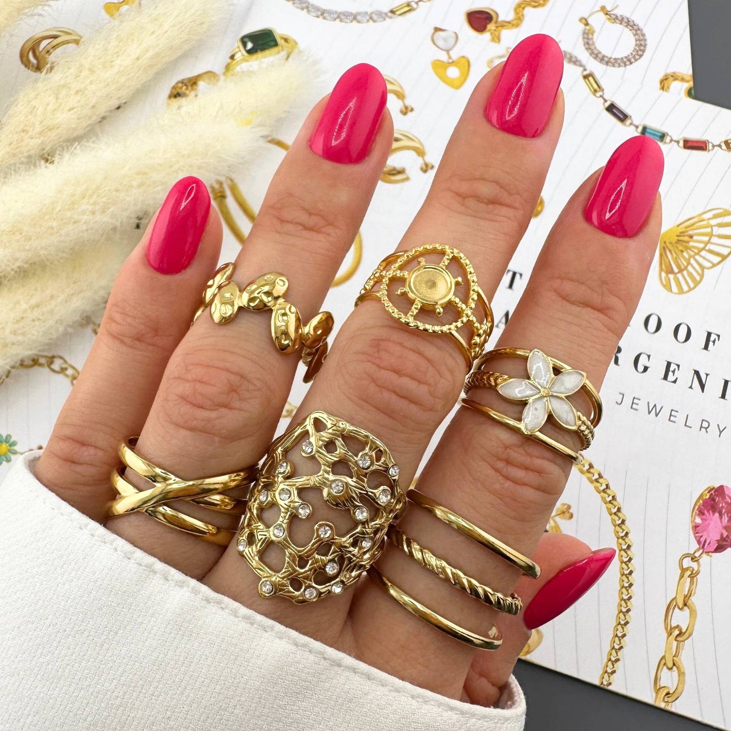 18K gold plated Stainless steel finger ring, Intensity - The Best Accessory