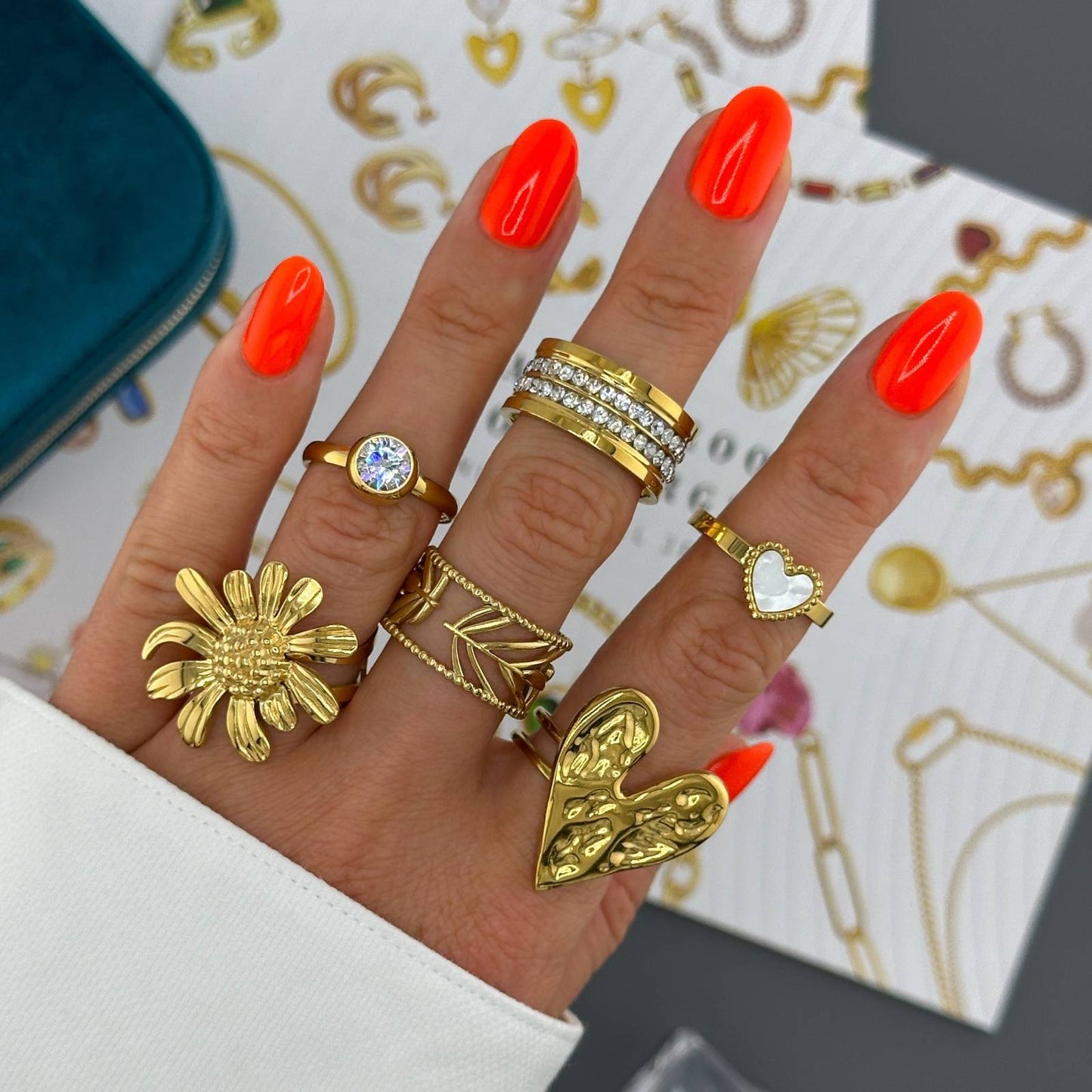 18K gold plated Stainless steel finger ring, Intensity - The Best Accessory