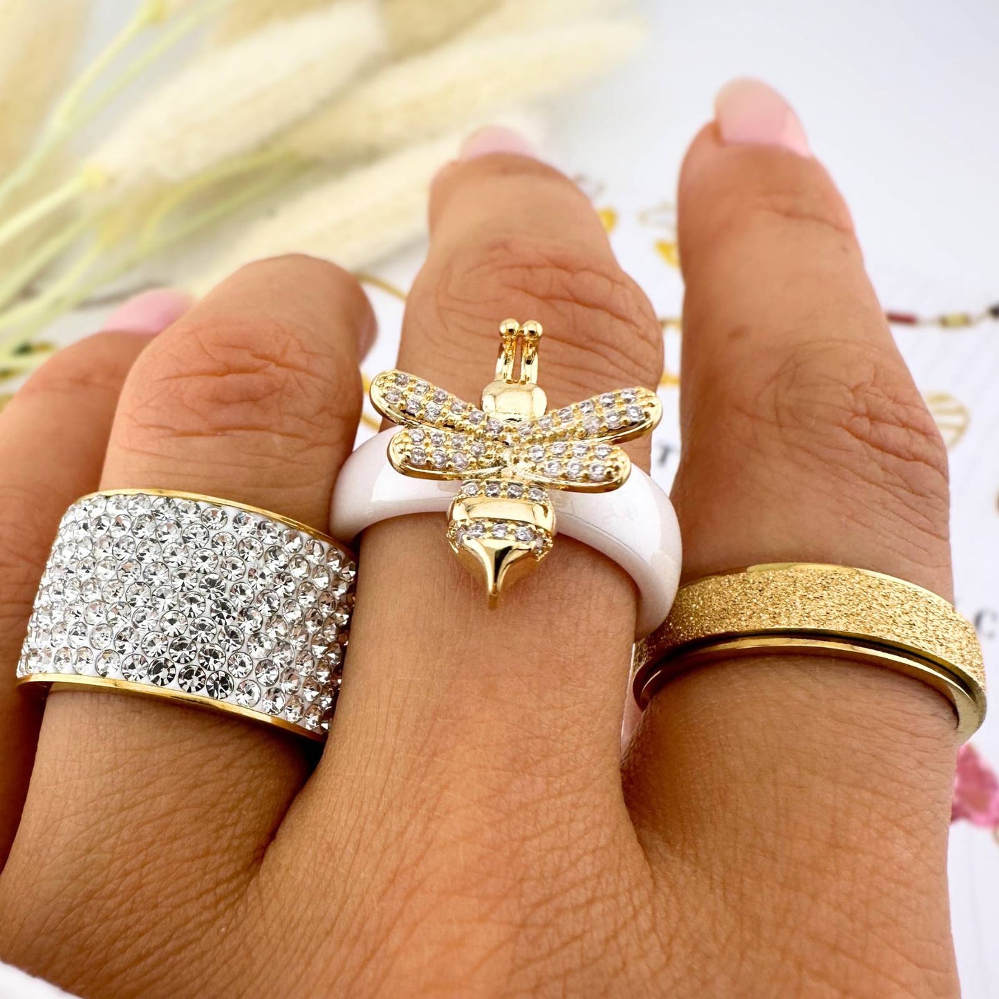 18K gold plated Stainless steel finger ring, Intensity - The Best Accessory