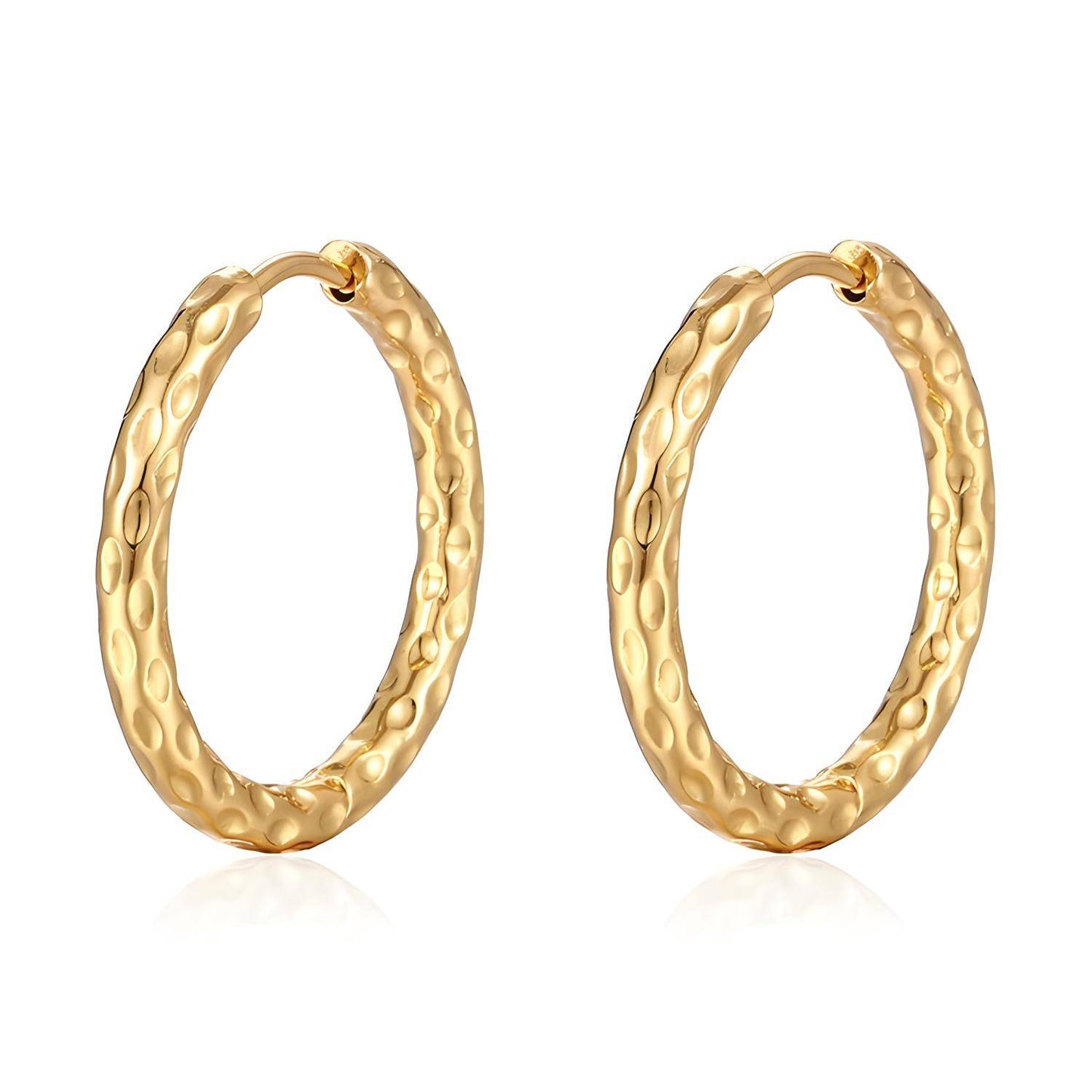 18K Gold Plated Stainless Steel Hoop Earrings, Intensity - The Best Accessory