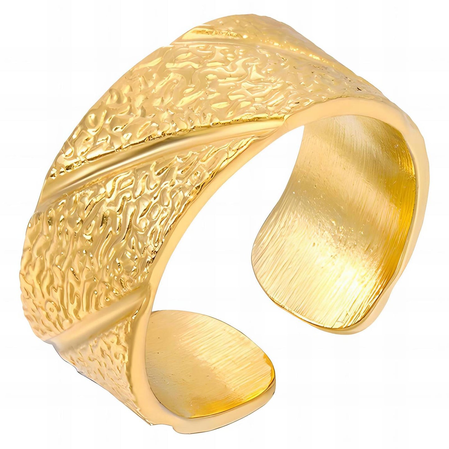 18K gold plated Stainless steel finger ring, Intensity - The Best Accessory