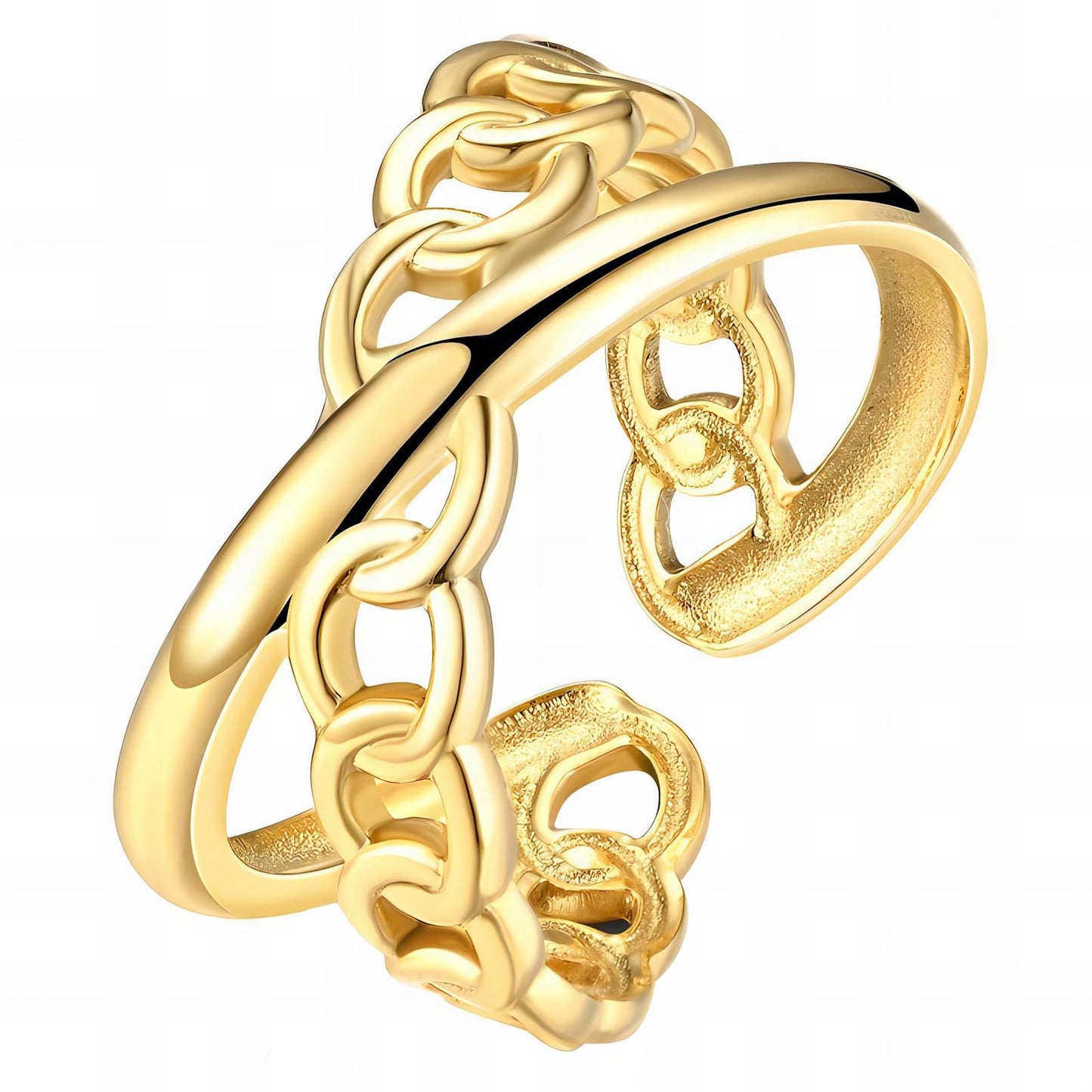 18K gold plated Stainless steel finger ring, Intensity - The Best Accessory