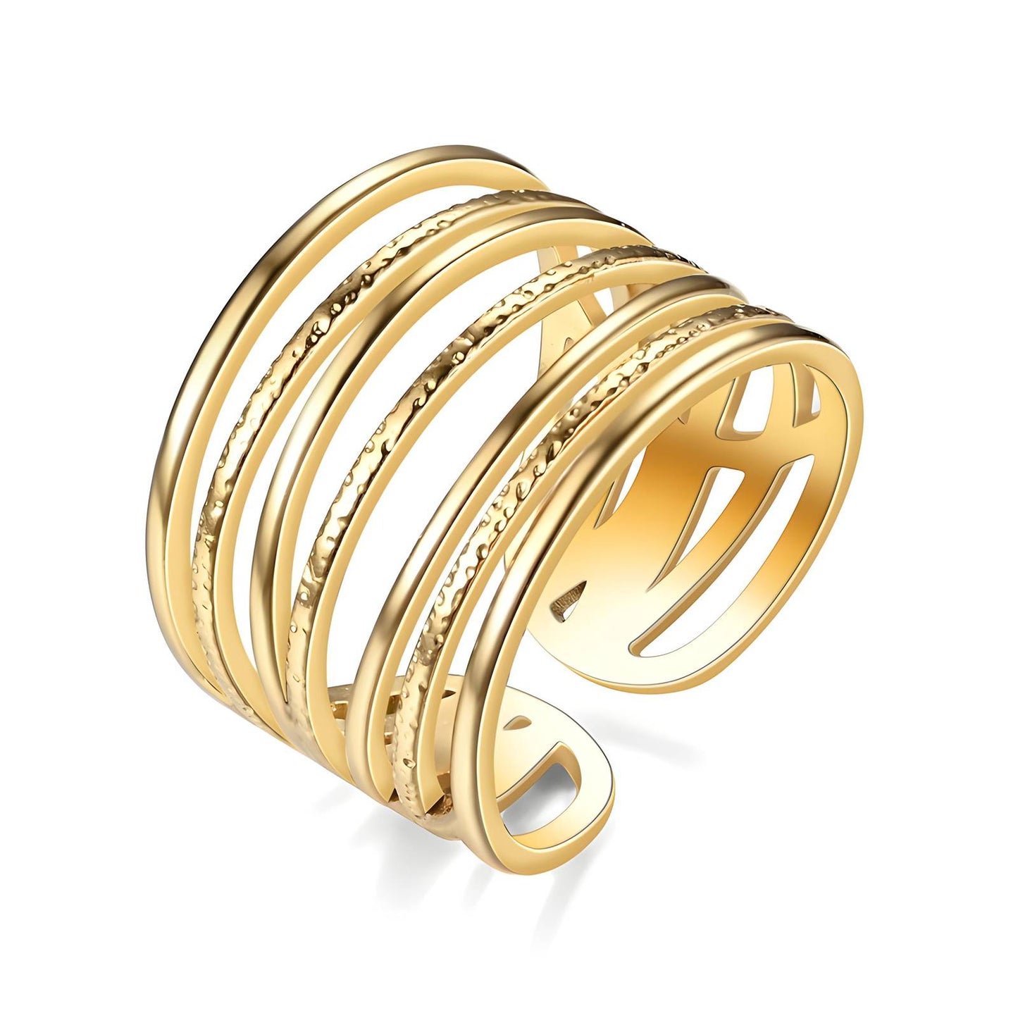 18K gold plated Stainless steel finger ring, Intensity - The Best Accessory
