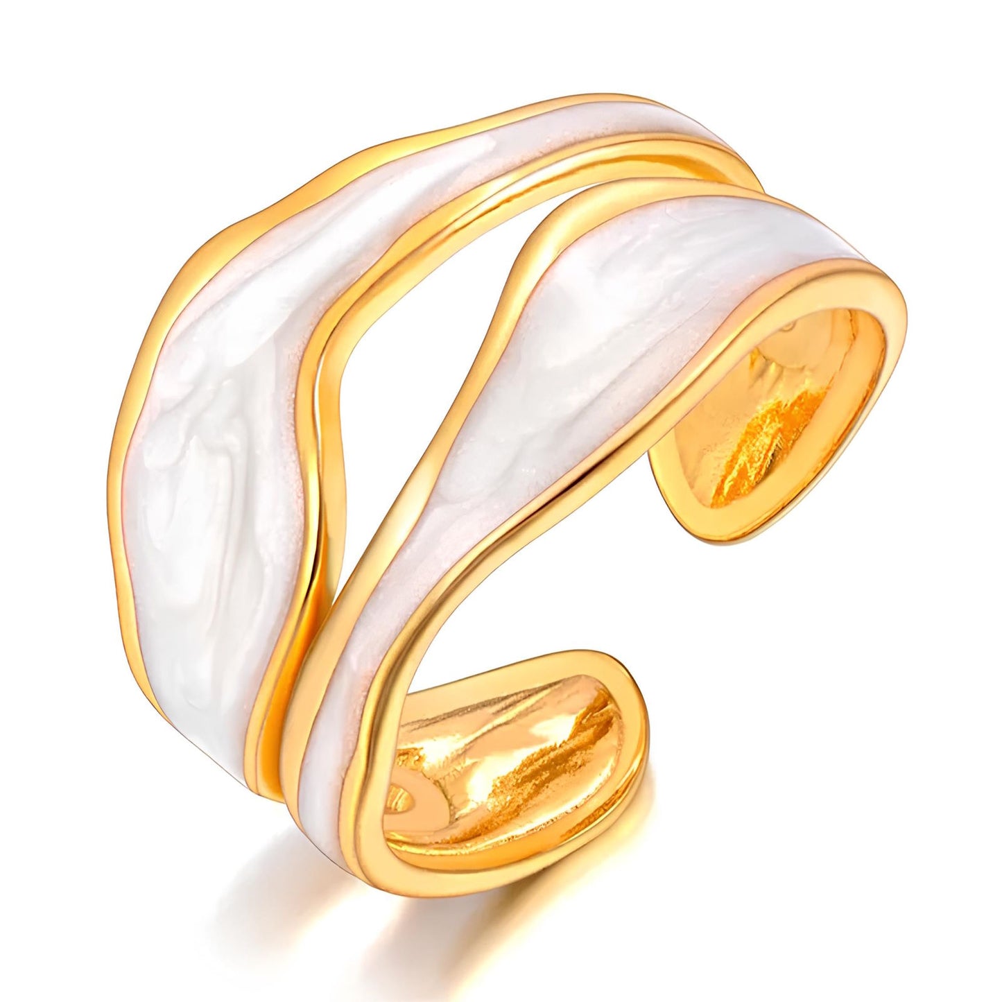 18K gold plated Stainless steel finger ring, Intensity - The Best Accessory