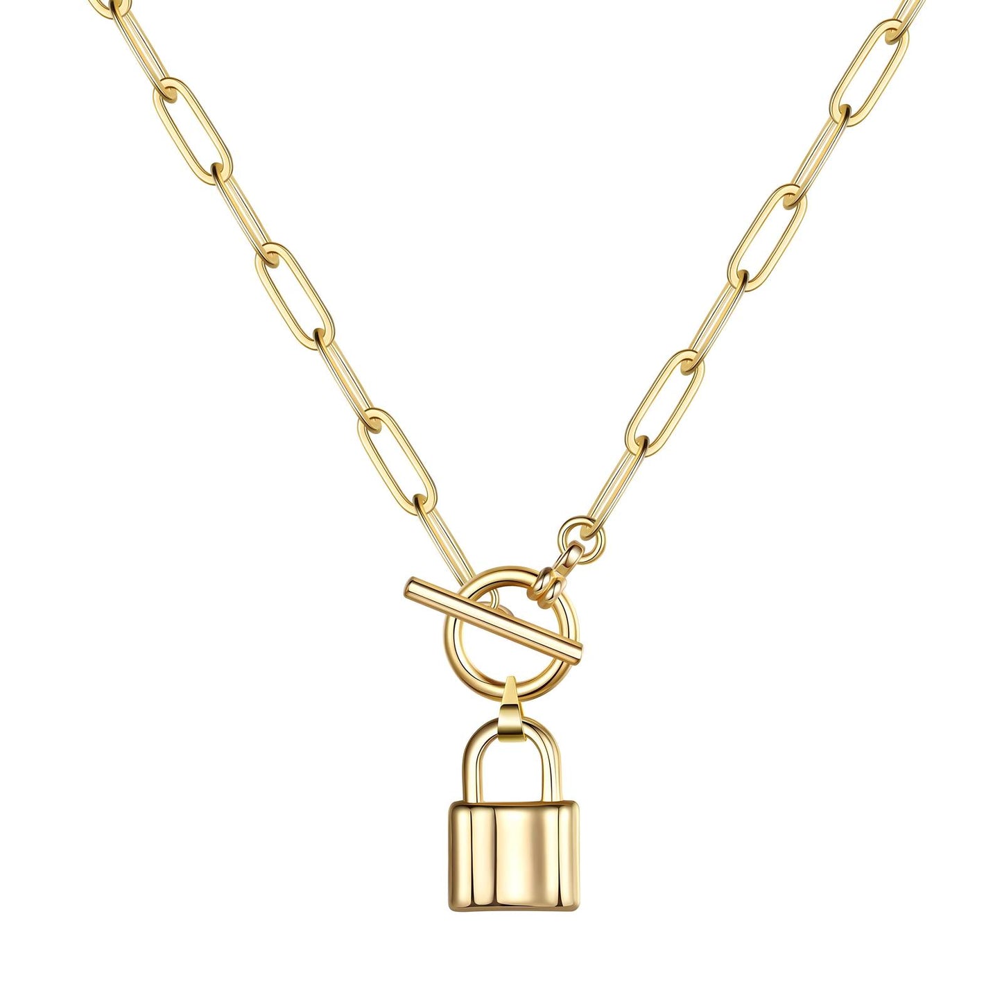 18K gold plated Stainless steel Lock necklace, Intensity - The Best Accessory
