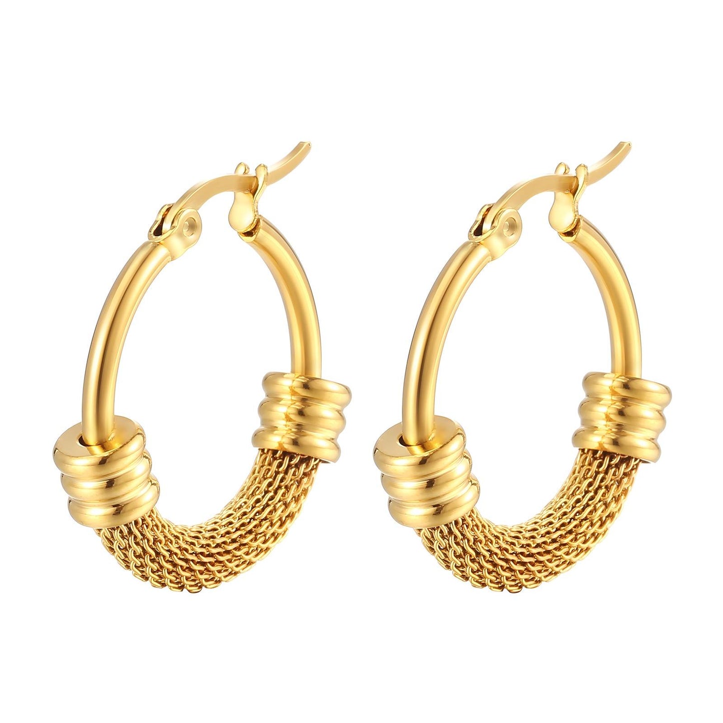 18K Gold Plated Stainless Steel Hoop Earrings, Intensity - The Best Accessory
