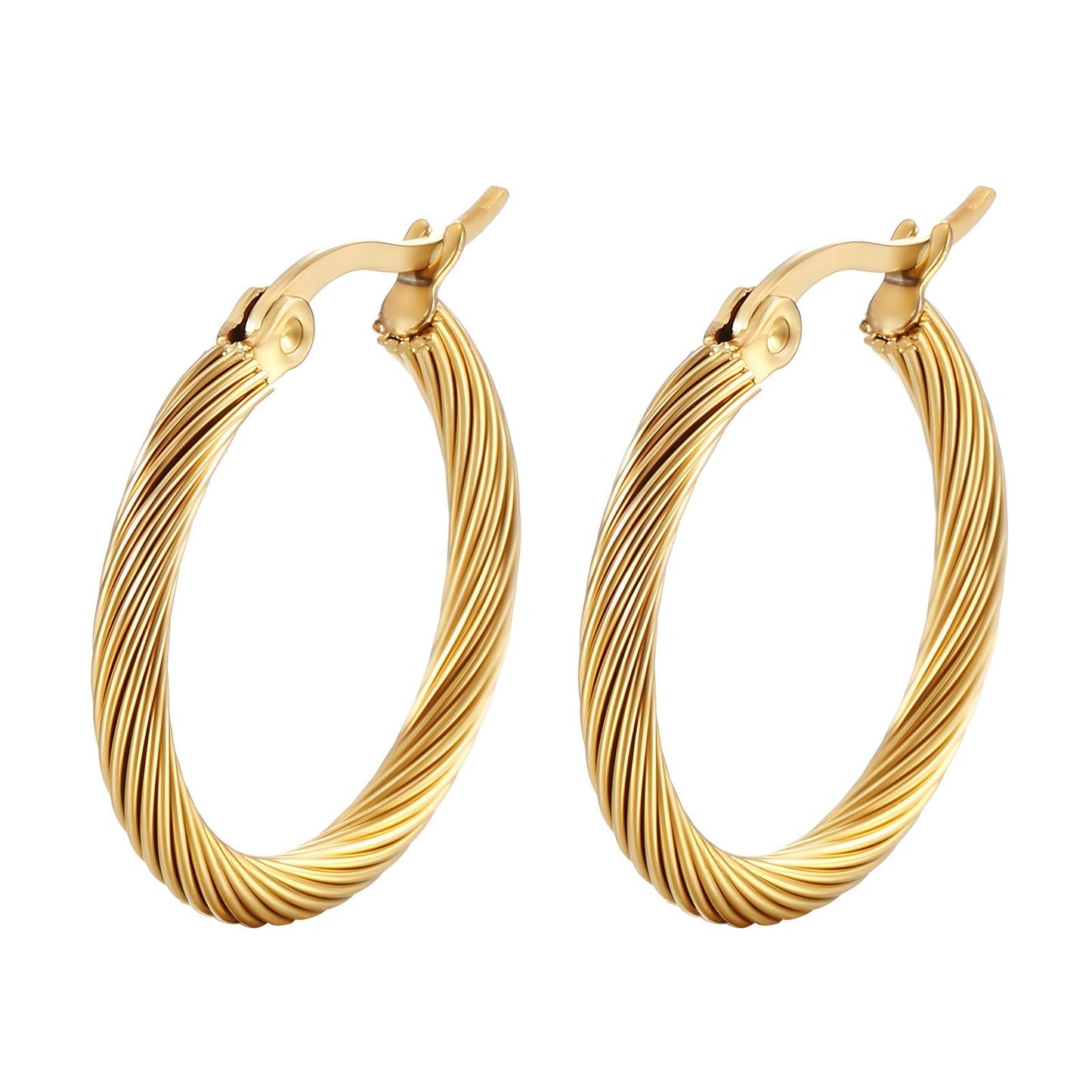 18K Gold Plated Stainless Steel Hoop Earrings, Intensity - The Best Accessory
