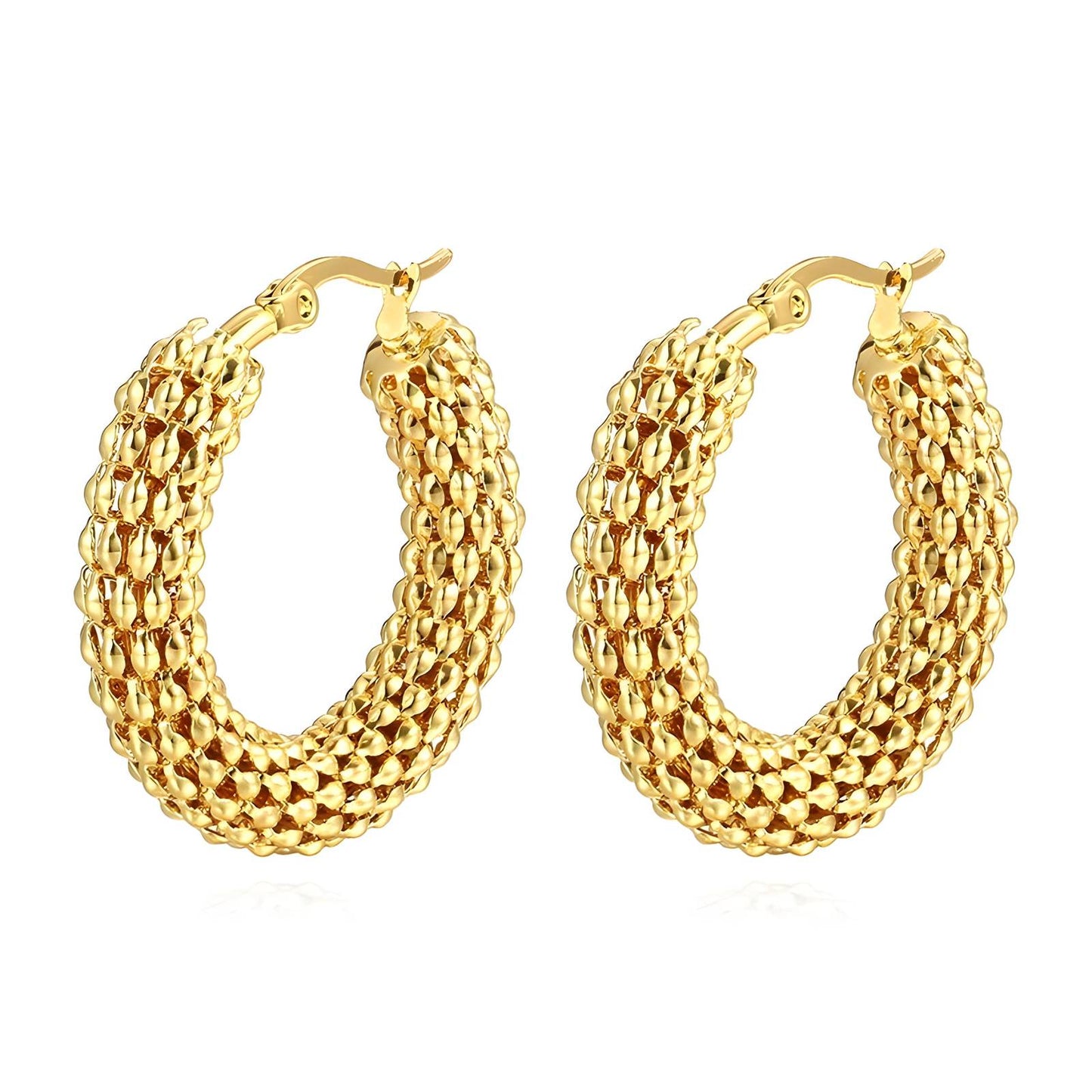 18K Gold Plated Stainless Steel Hoop Earrings, Intensity - The Best Accessory