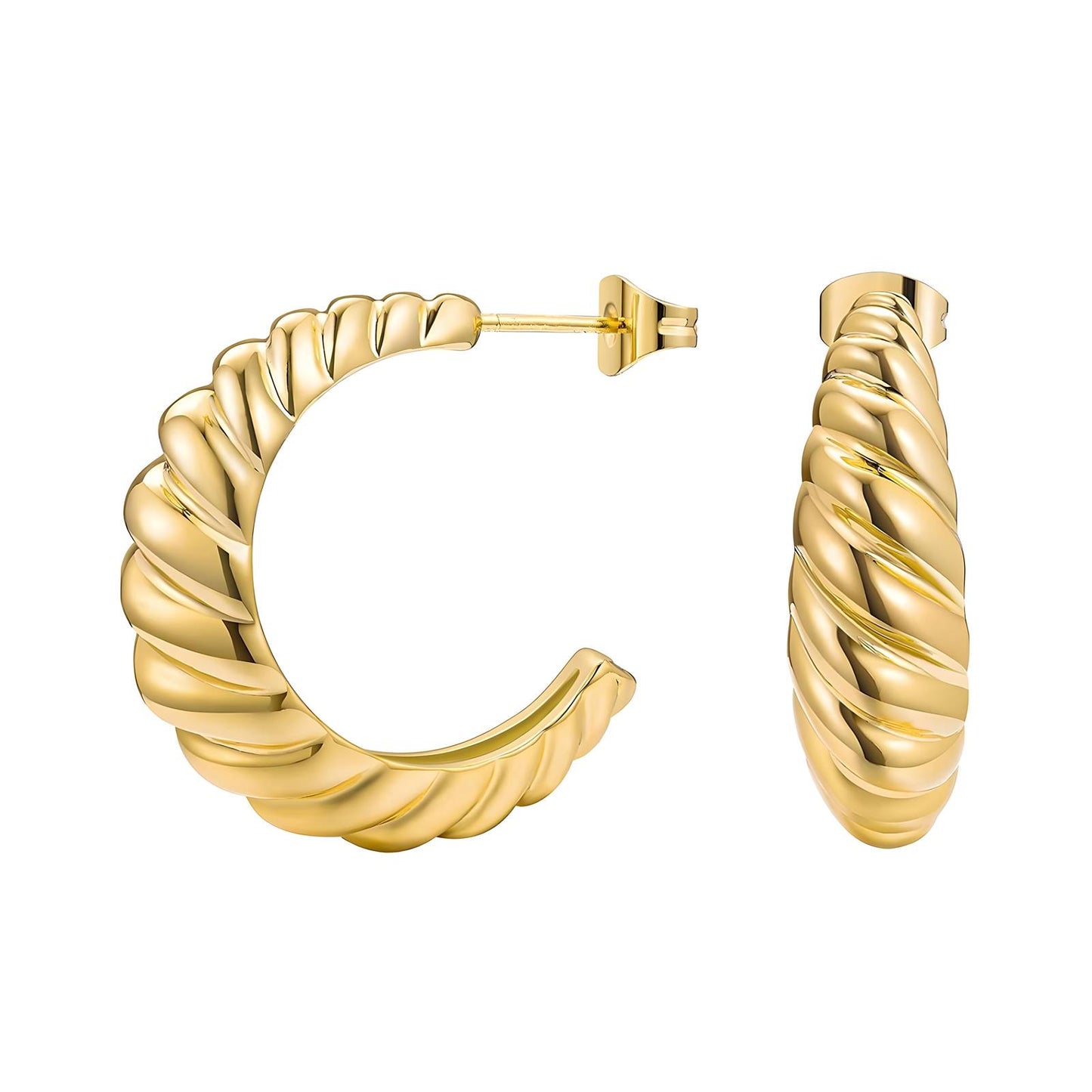 18K Gold Plated Stainless Steel Hoop Earrings, Intensity - The Best Accessory