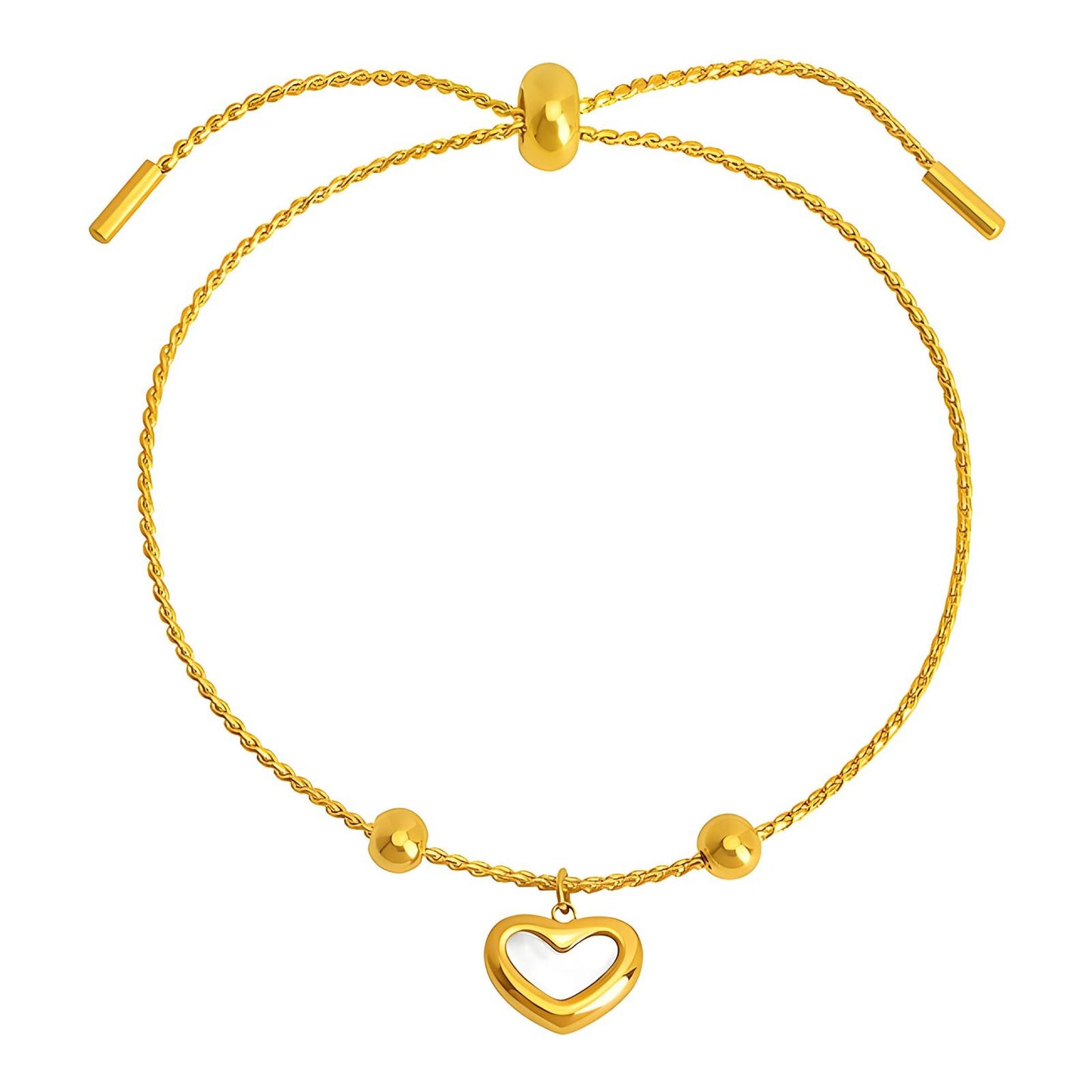 18K gold plated Stainless steel Heart bracelet, Intensity - The Best Accessory