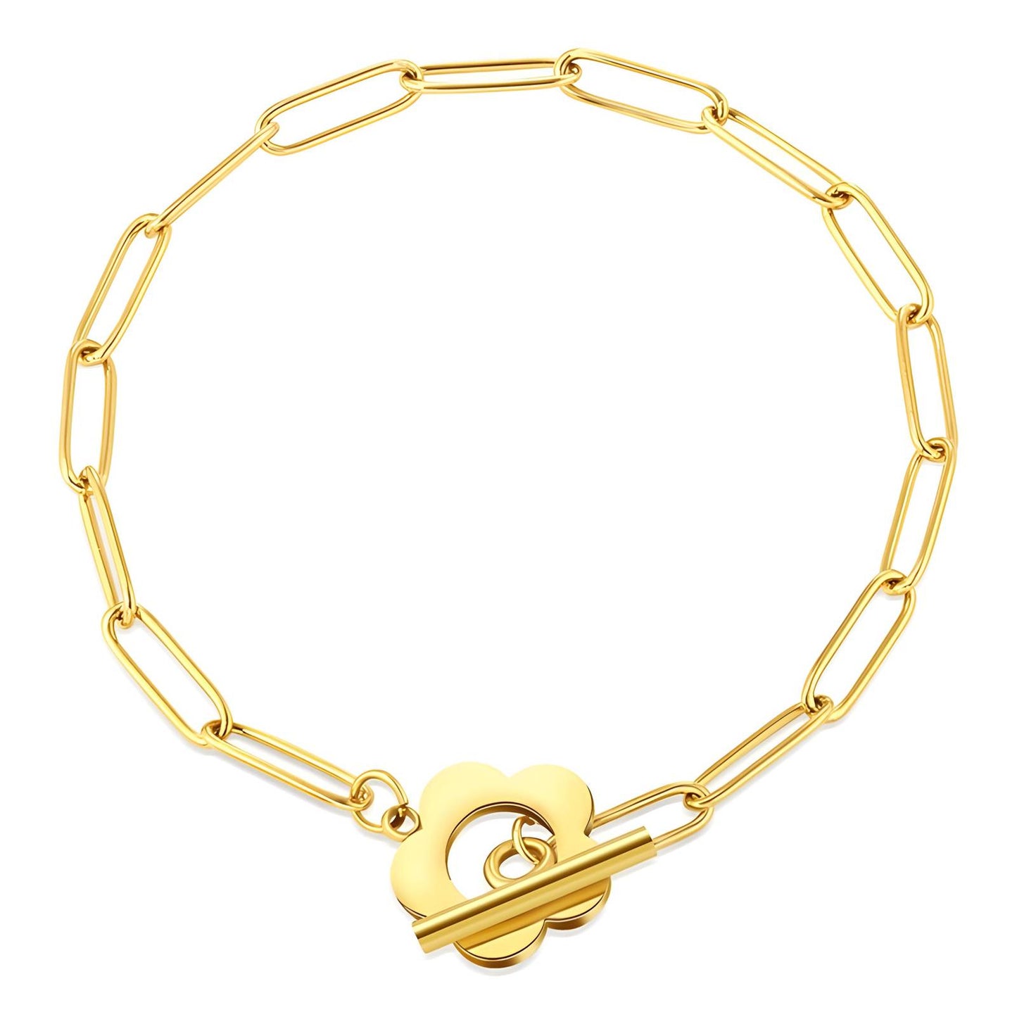 18K gold plated Stainless steel Flower bracelet, Intensity - The Best Accessory