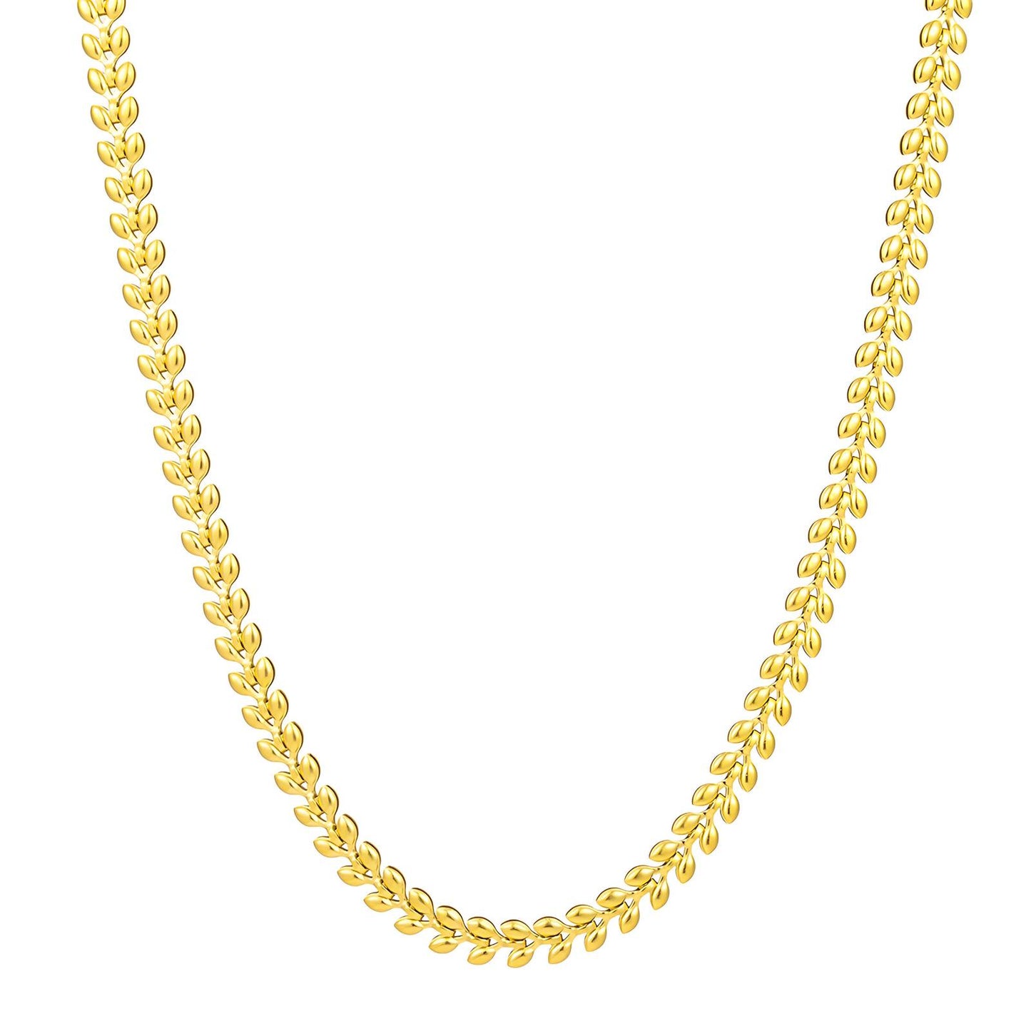 18K gold plated Stainless steel Leafs necklace, Intensity - The Best Accessory