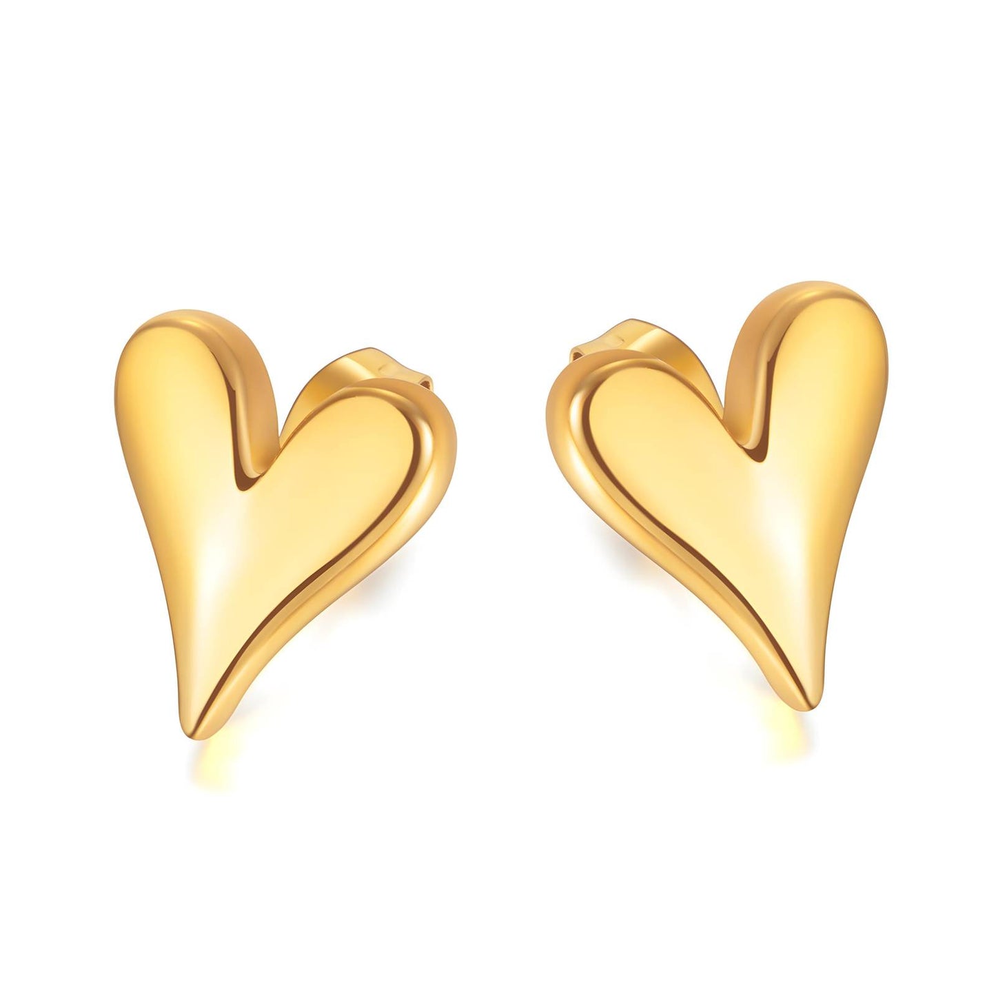 18K gold plated Stainless steel Hearts earrings, Intensity - The Best Accessory