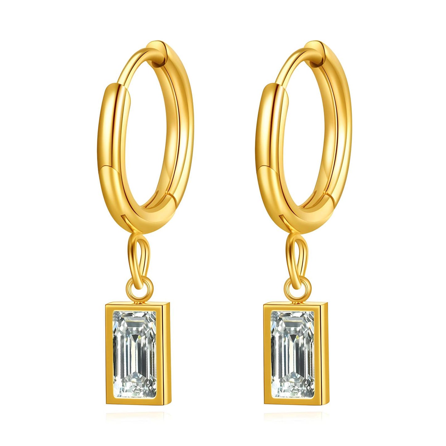 18K Gold Plated Stainless Steel Drop Earrings, Intensity - The Best Accessory