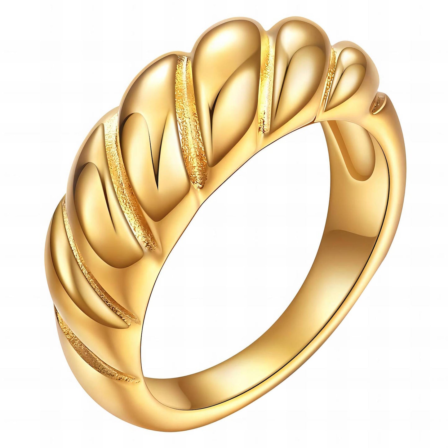 18K gold plated Stainless steel Сroissant finger ring, Intensity - The Best Accessory