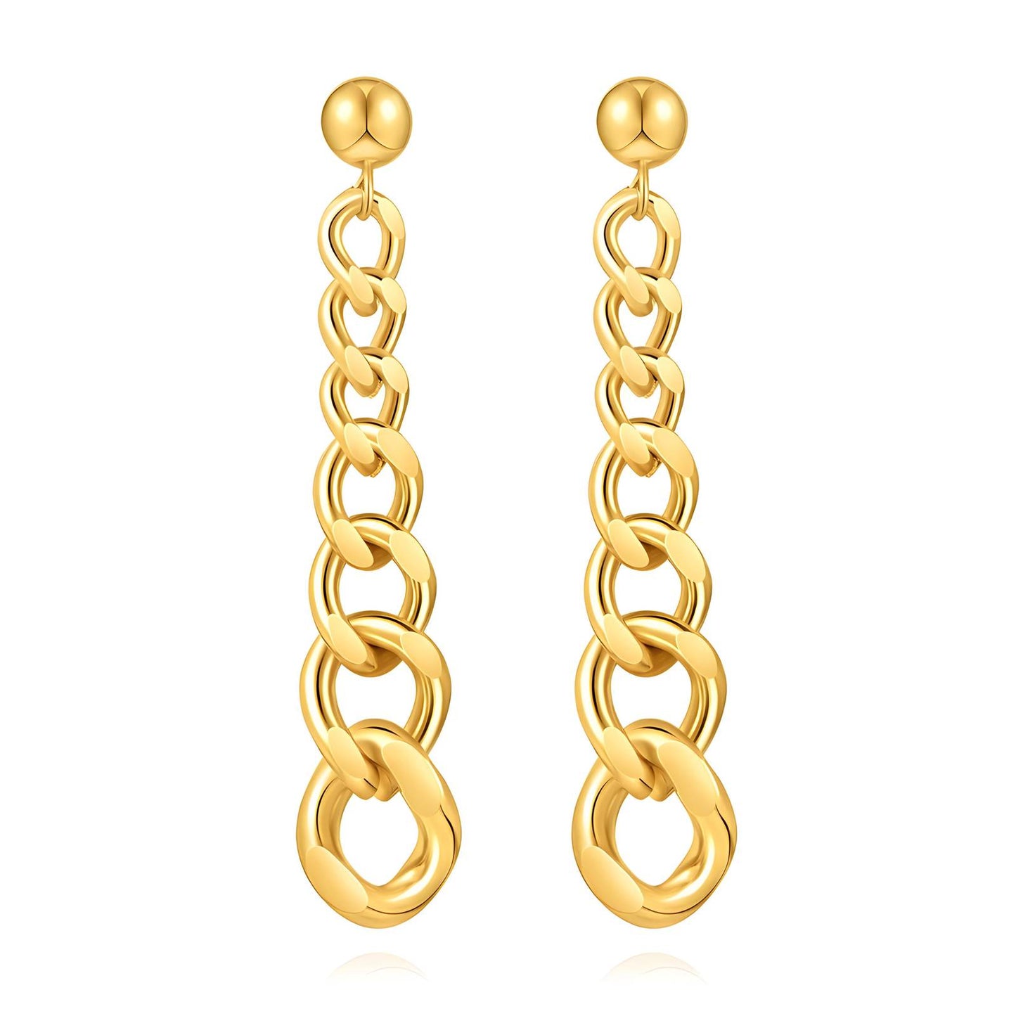 18K Gold Plated Stainless Steel Drop Earrings, Intensity - The Best Accessory