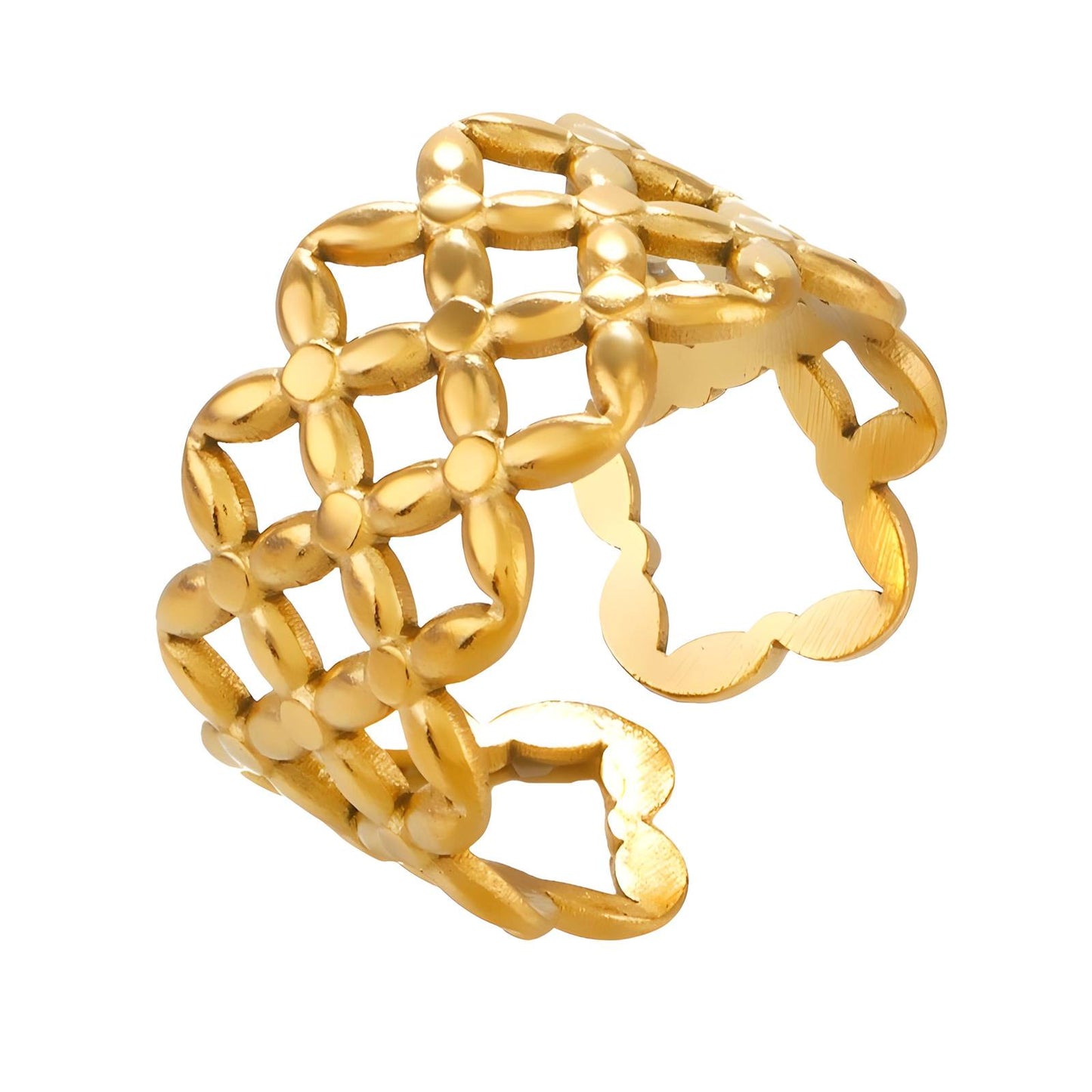 18K gold plated Stainless steel finger ring, Intensity - The Best Accessory