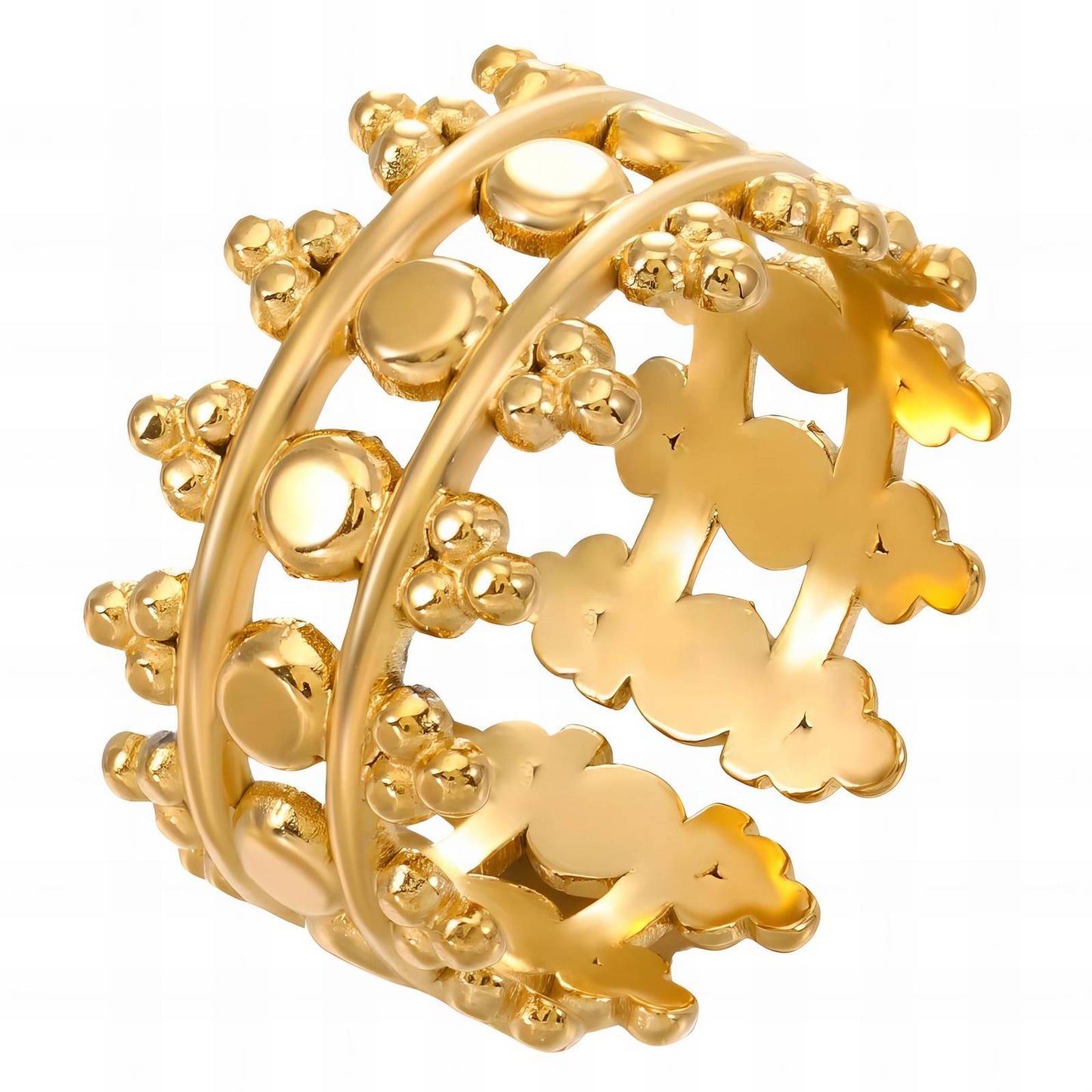 18K gold plated Stainless steel finger ring, Intensity - The Best Accessory