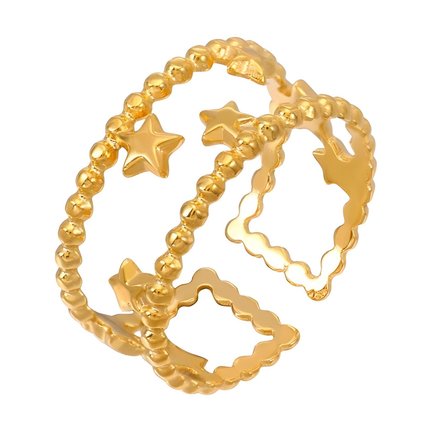 18K gold plated Stainless steel Astrology finger ring, Intensity - The Best Accessory