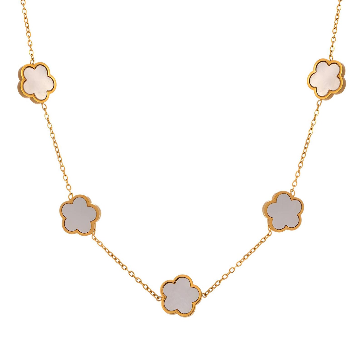 18K gold plated Stainless steel Flower Meadow necklace, Intensity - The Best Accessory