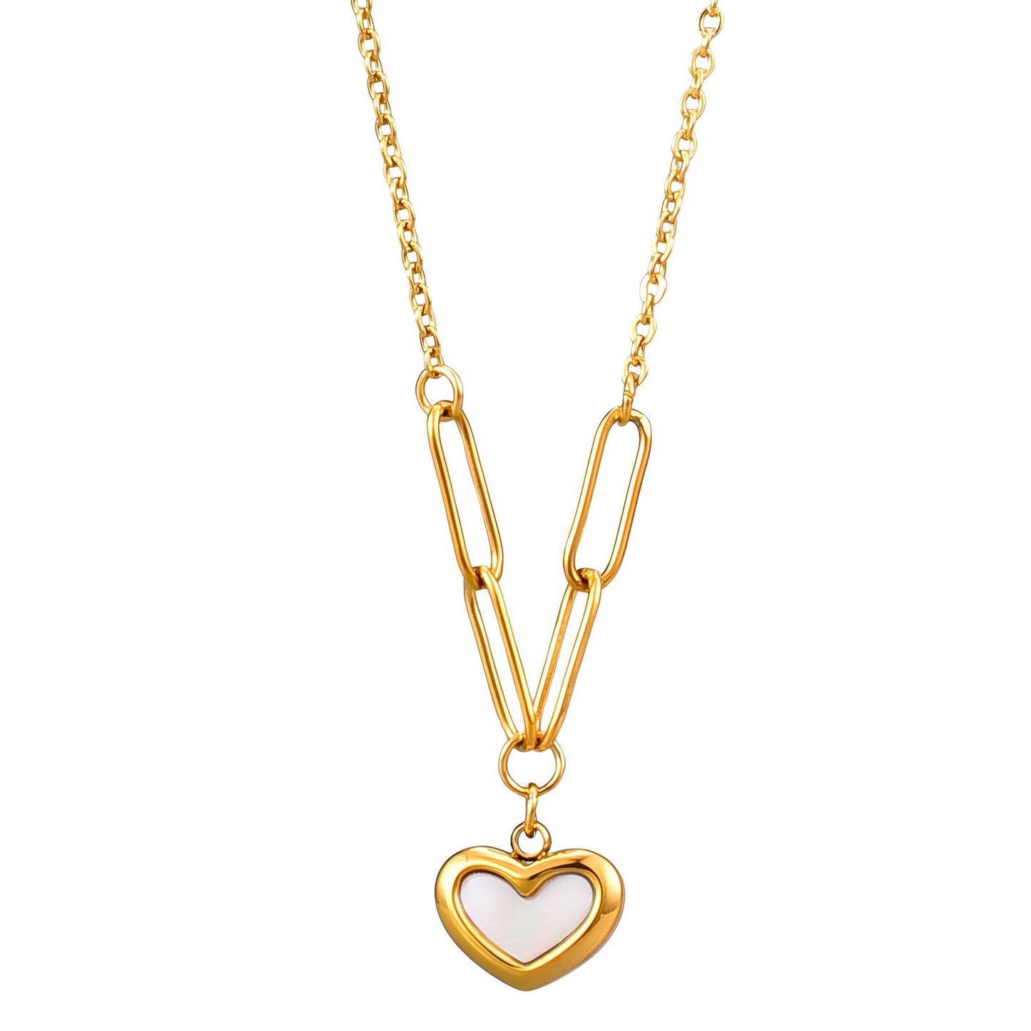 18K gold plated Stainless steel Hearts necklace, Intensity - The Best Accessory