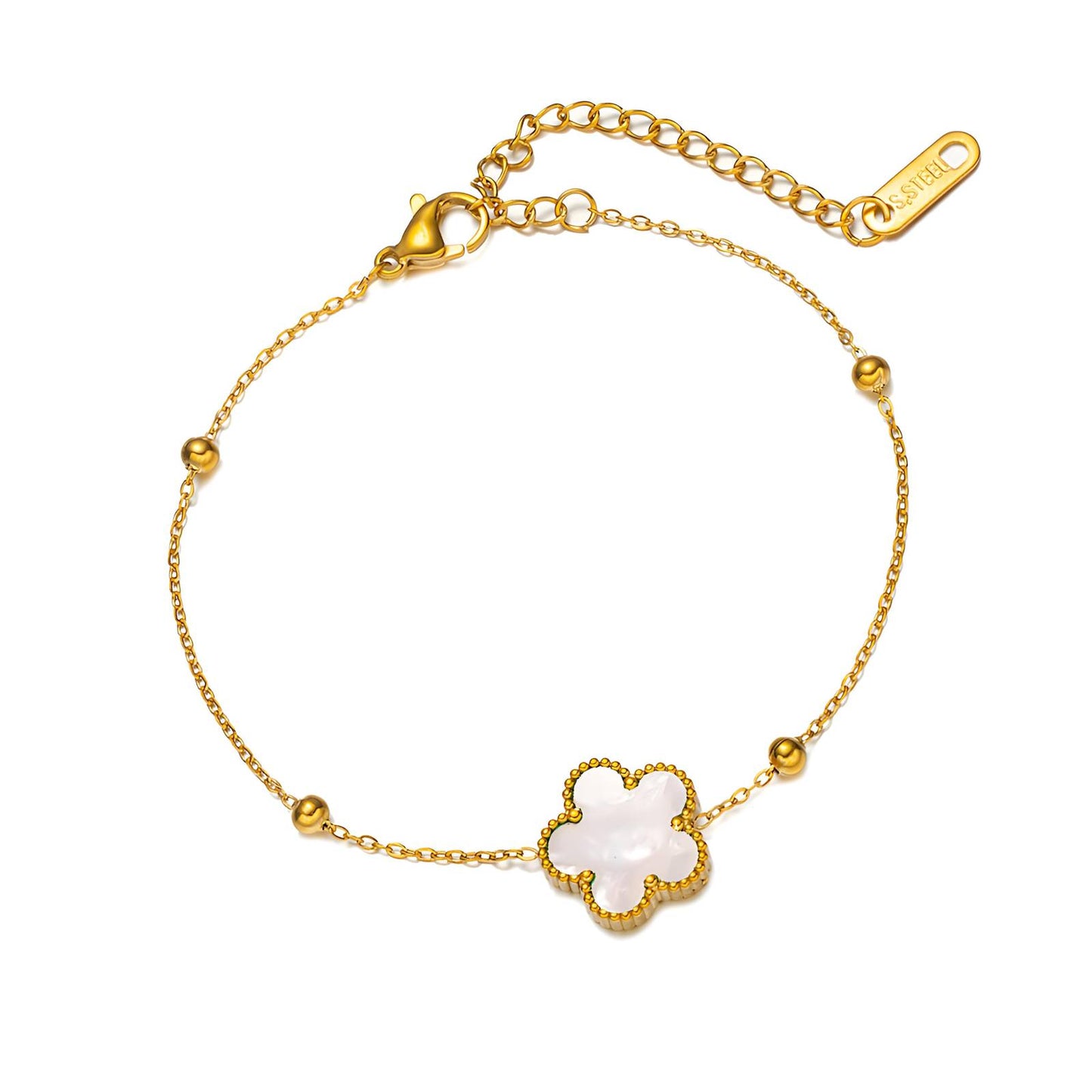 18K gold plated Stainless steel Flower bracelet, Intensity - The Best Accessory