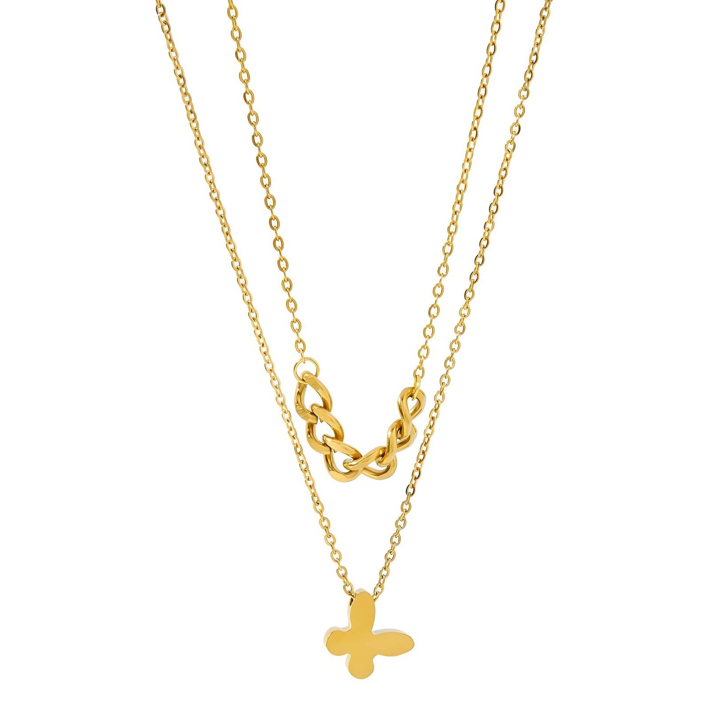 18K gold plated Stainless steel Butterfly necklace, Intensity - The Best Accessory