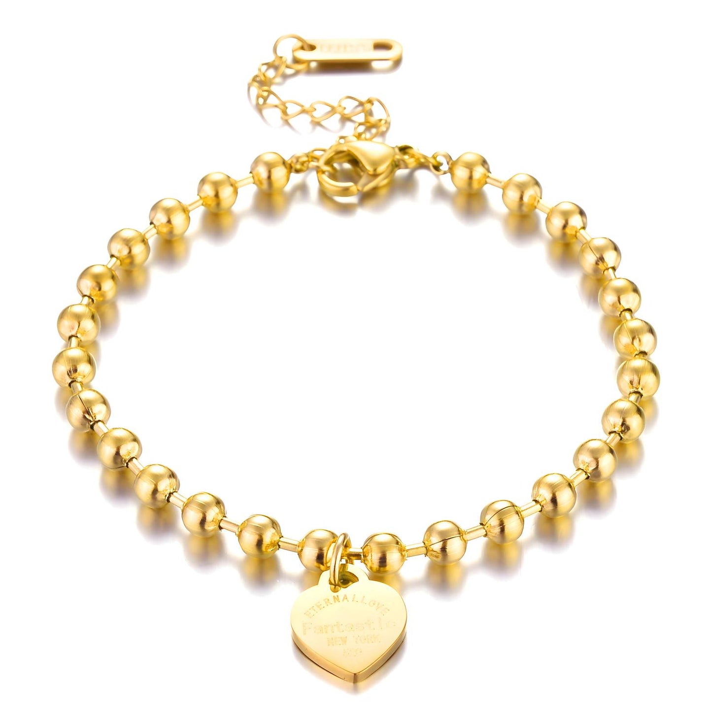 18K gold plated Stainless steel Hearts bracelet, Intensity - The Best Accessory