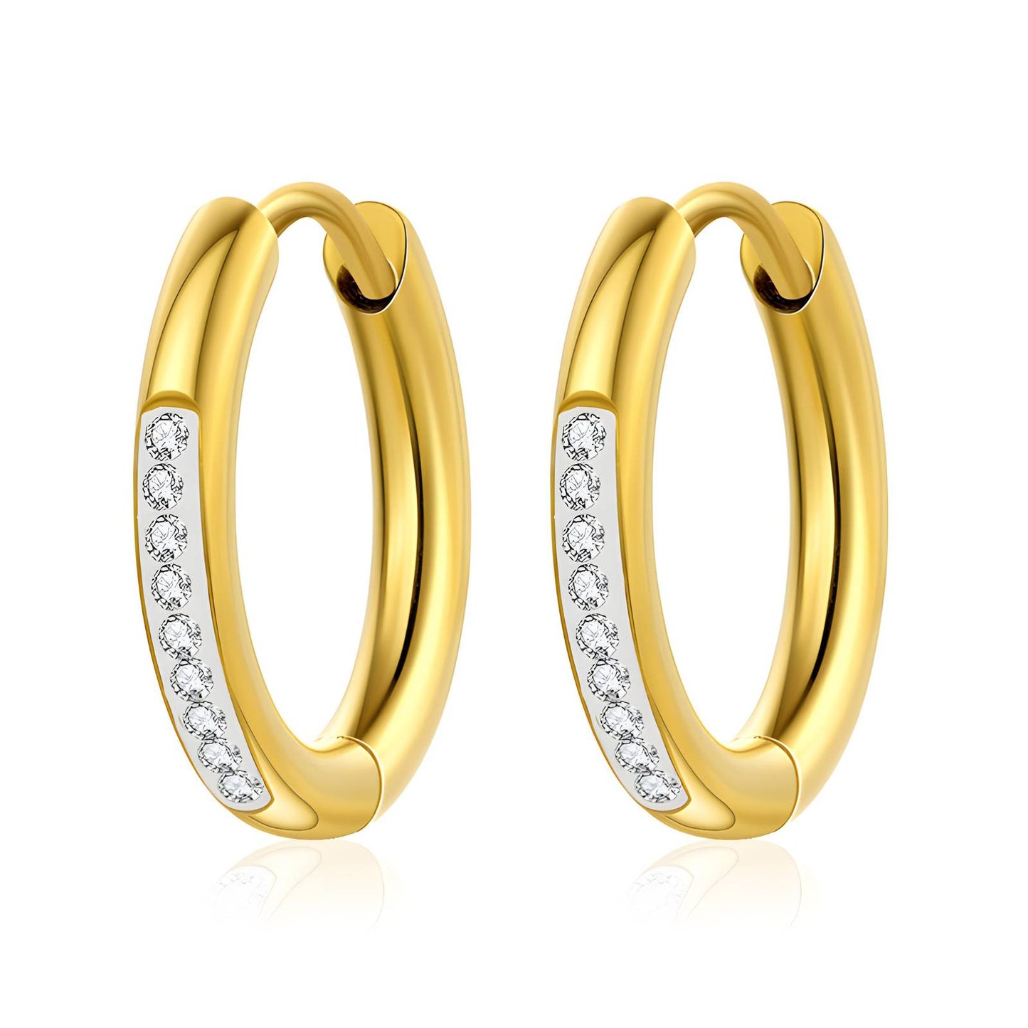18K Gold Plated Stainless Steel Hoop Earrings, Intensity - The Best Accessory