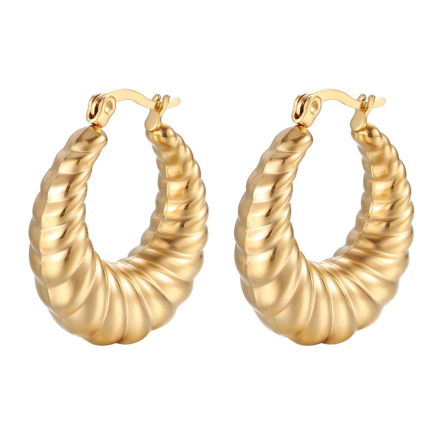 18K Gold Plated Stainless Steel Hoop Earrings, Intensity - The Best Accessory