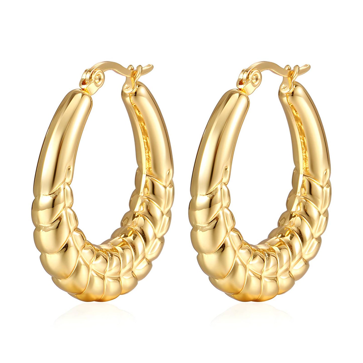 18K Gold Plated Stainless Steel Hoop Earrings, Intensity - The Best Accessory