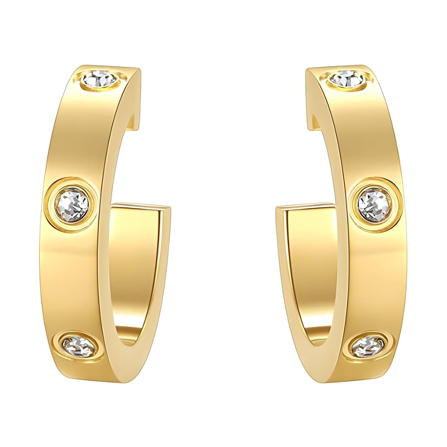 18K Gold Plated Stainless Steel Hoop Earrings, Intensity - The Best Accessory