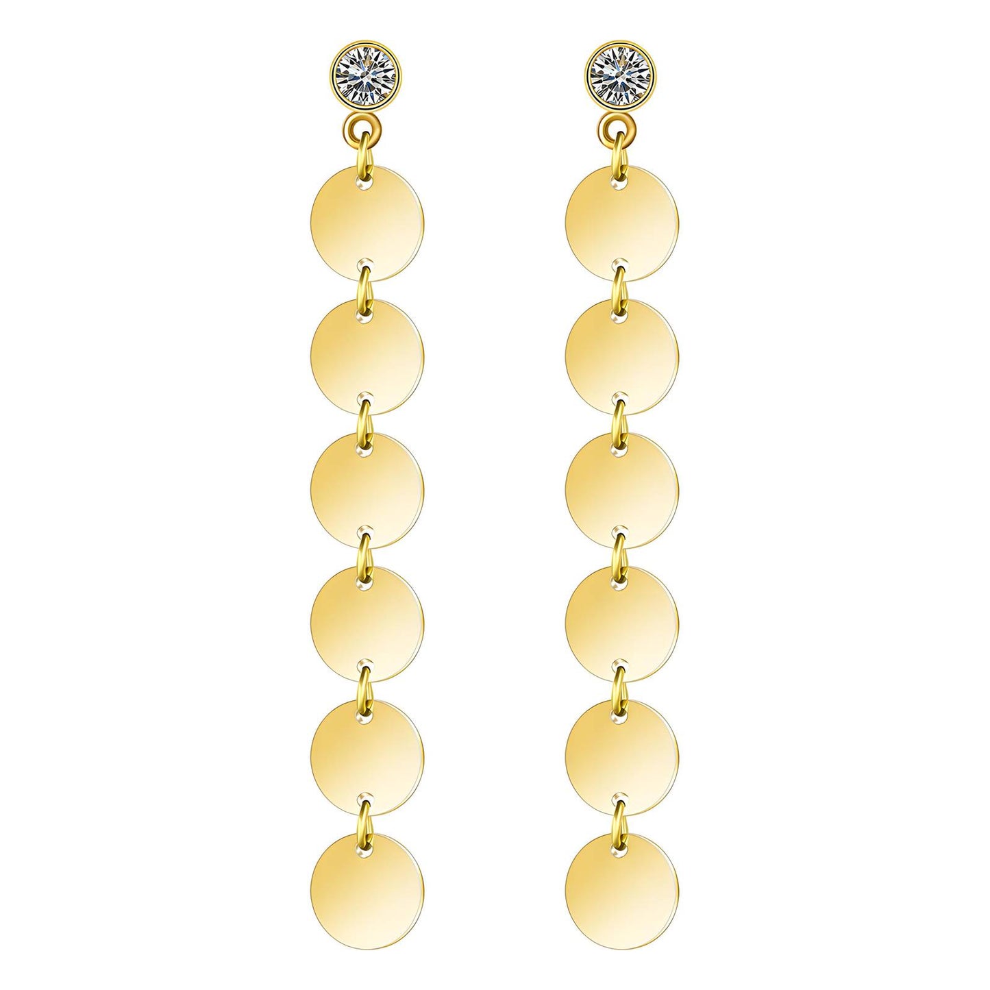 18K Gold Plated Stainless Steel Drop Earrings, Intensity - The Best Accessory