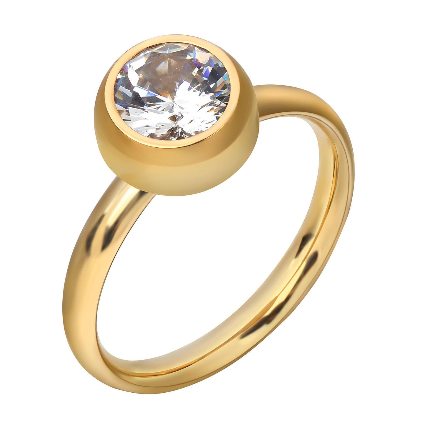 18K gold plated Stainless steel finger ring, Intensity - The Best Accessory