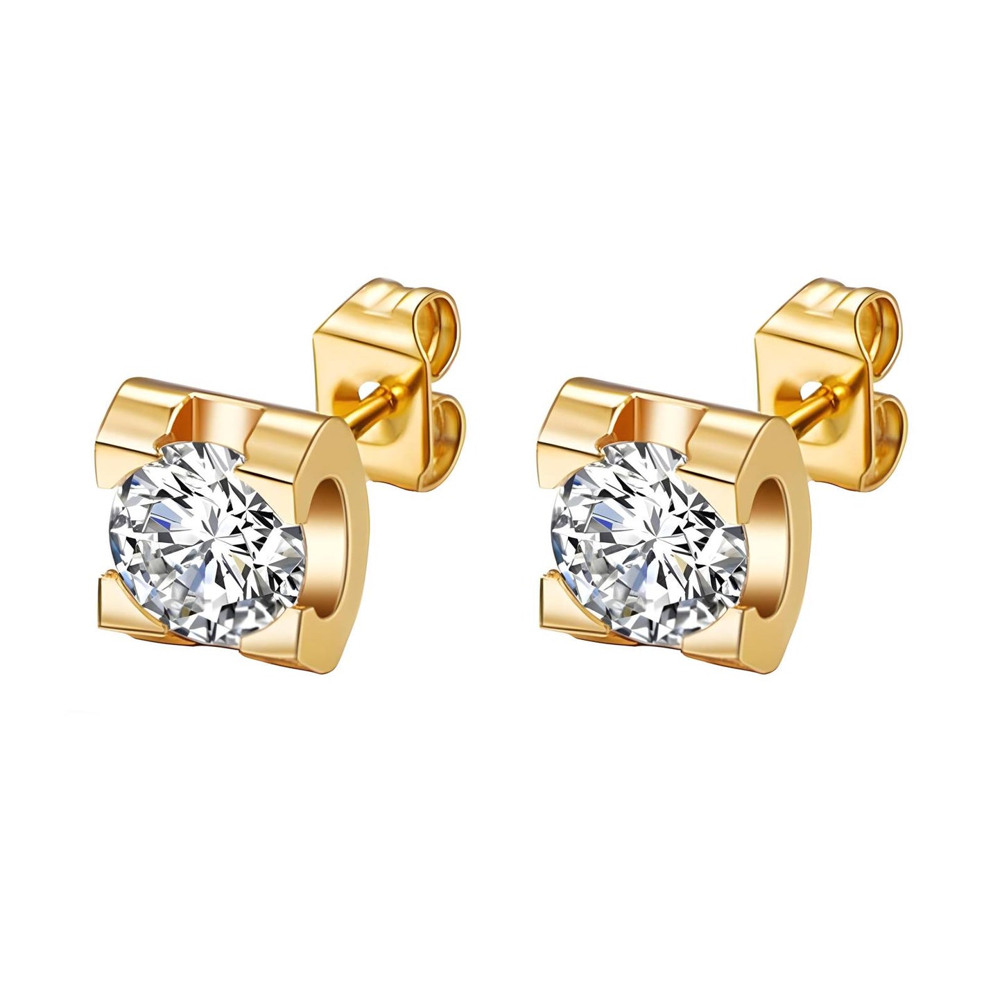 18K Gold Plated Stainless Steel Stud Earrings, Intensity - The Best Accessory
