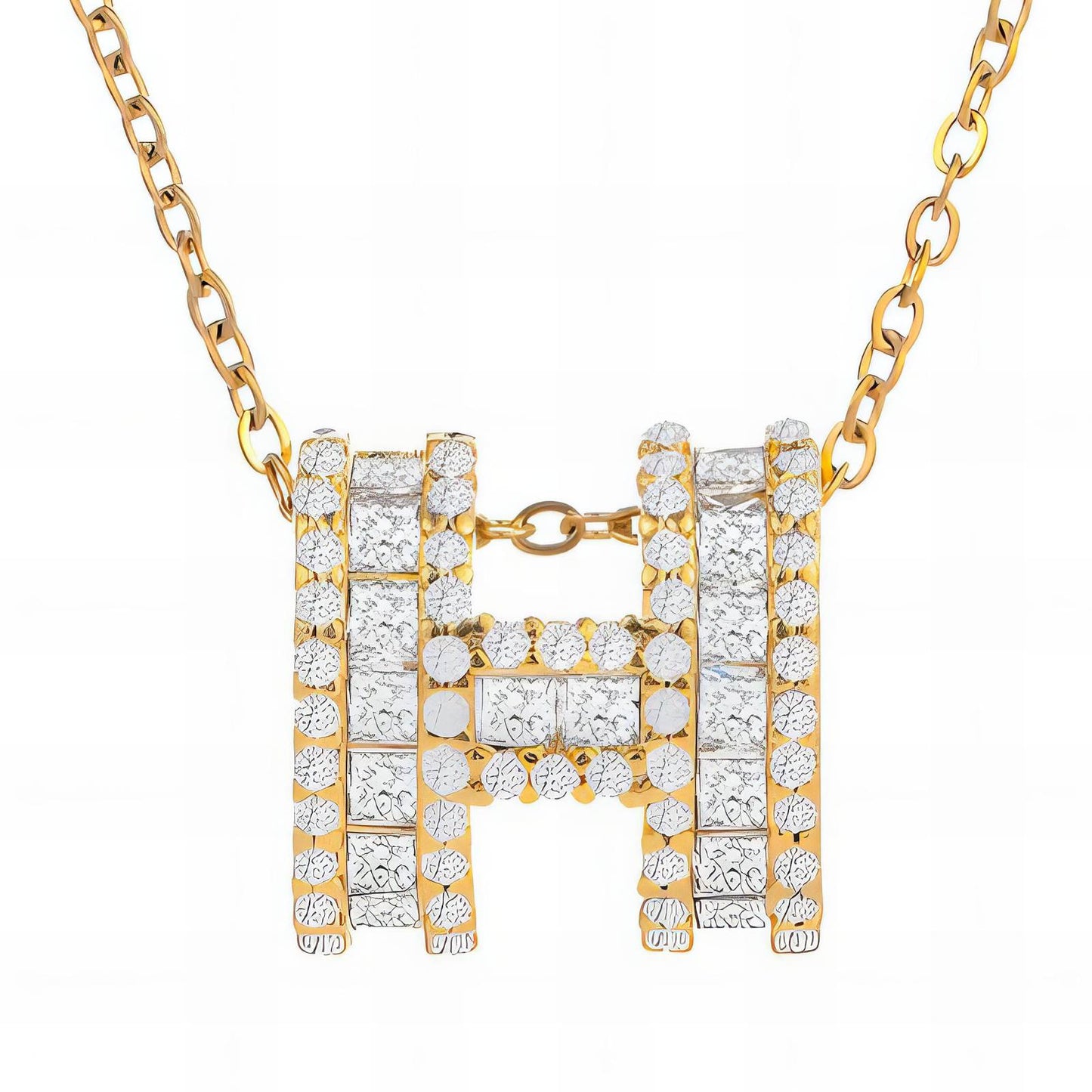 18K gold plated Stainless steel Letter H necklace, Intensity - The Best Accessory