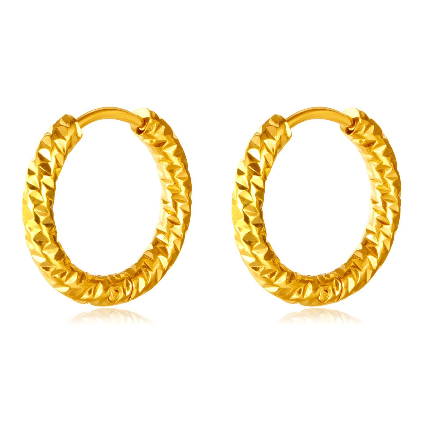 18K Gold Plated Stainless Steel Hoop Earrings, Intensity - The Best Accessory