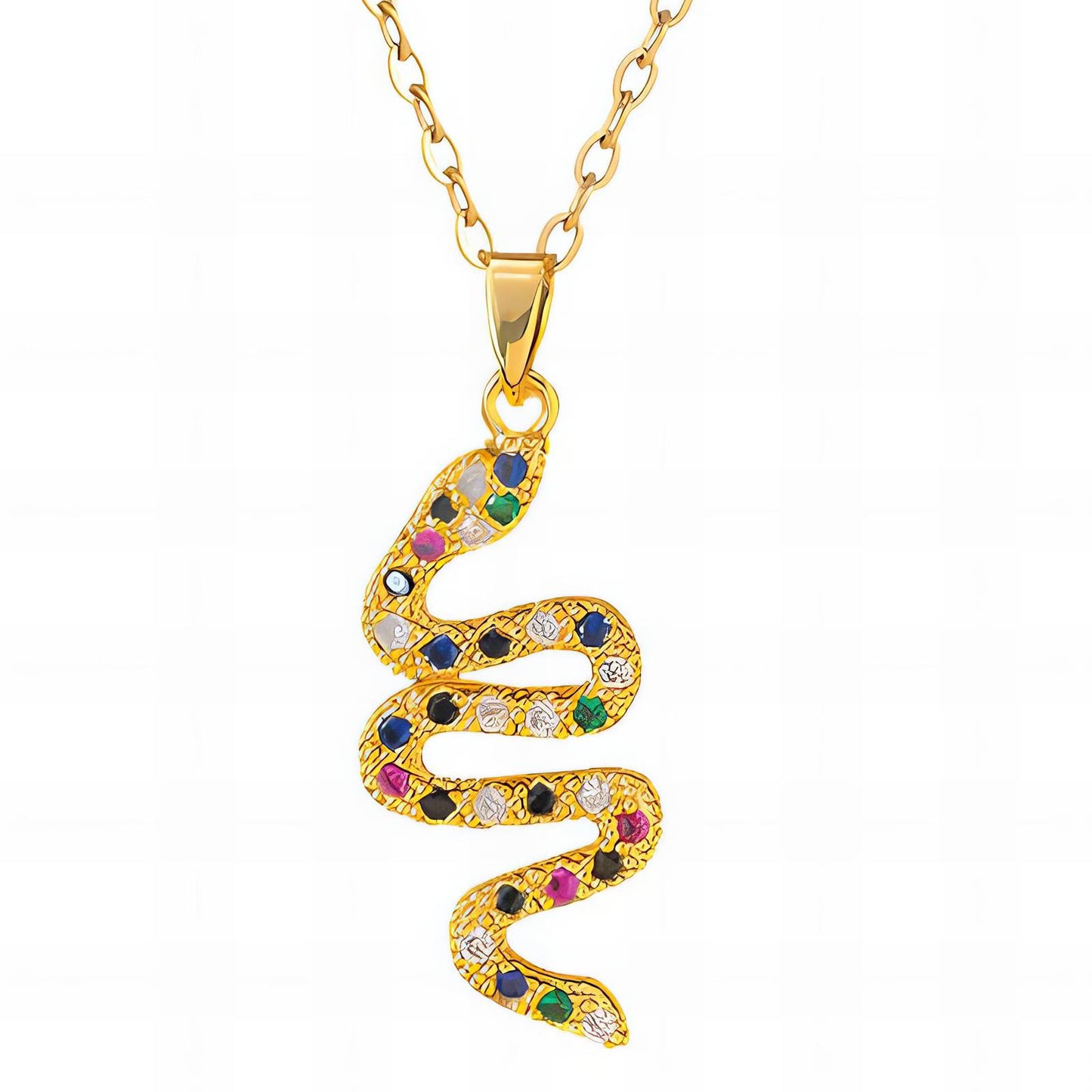 18K gold plated Stainless steel Snake necklace, Intensity - The Best Accessory