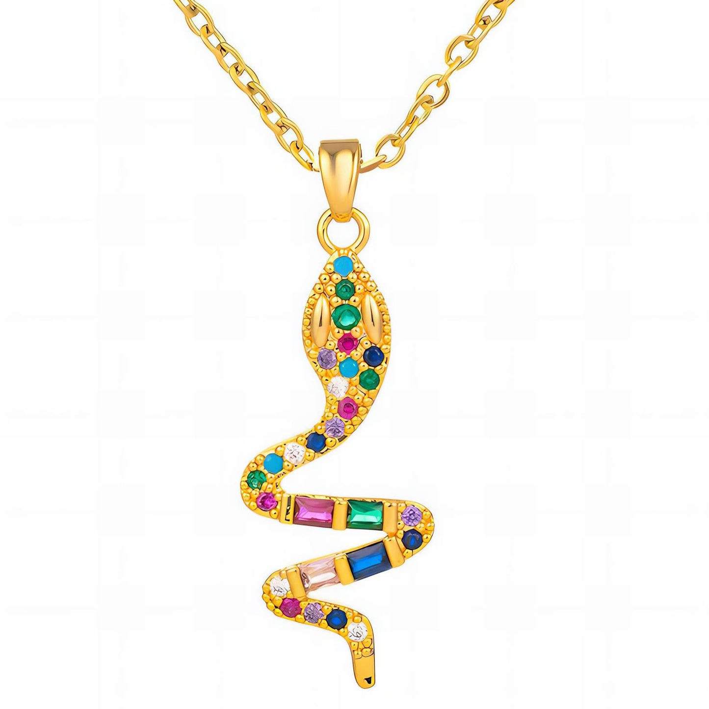 18K gold plated Stainless steel Snake necklace, Intensity - The Best Accessory