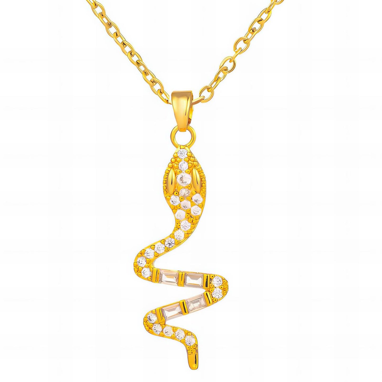 18K gold plated Stainless steel Snake necklace, Intensity - The Best Accessory