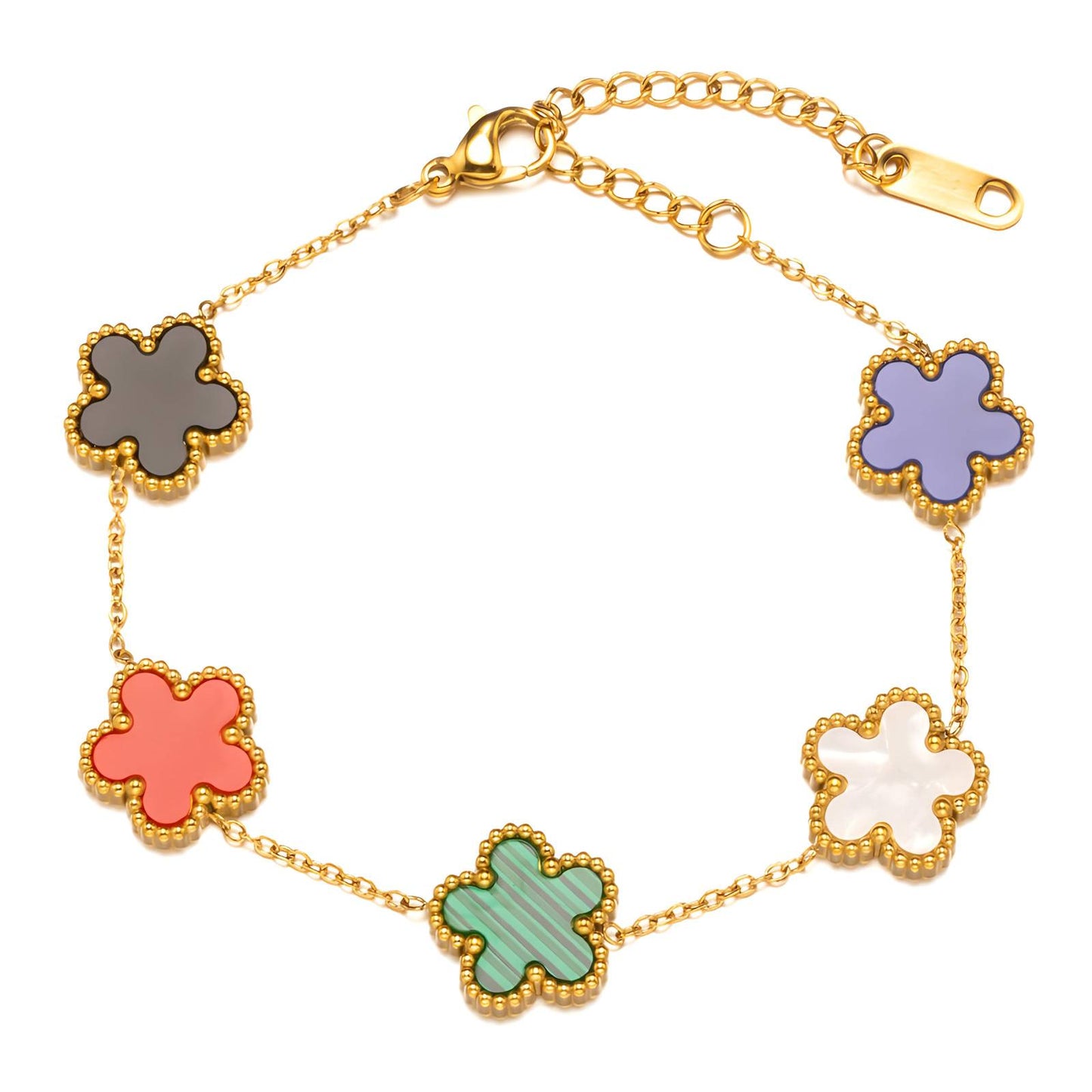 18K gold plated Stainless steel Flowers bracelet, Intensity - The Best Accessory