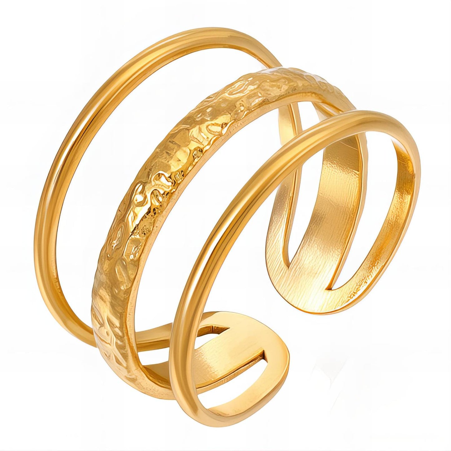 18K gold plated Stainless steel finger ring, Intensity - The Best Accessory