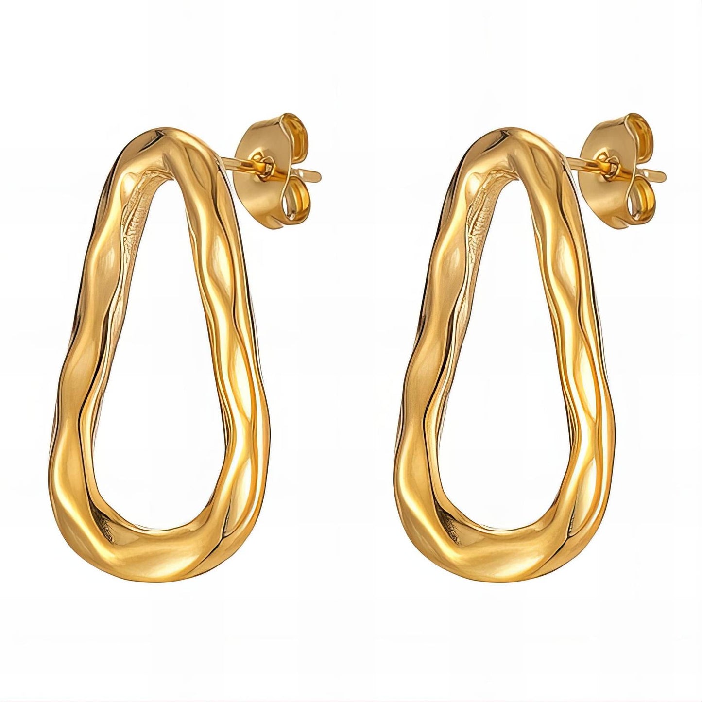 18K Gold Plated Stainless Steel Hoop Earrings, Intensity - The Best Accessory
