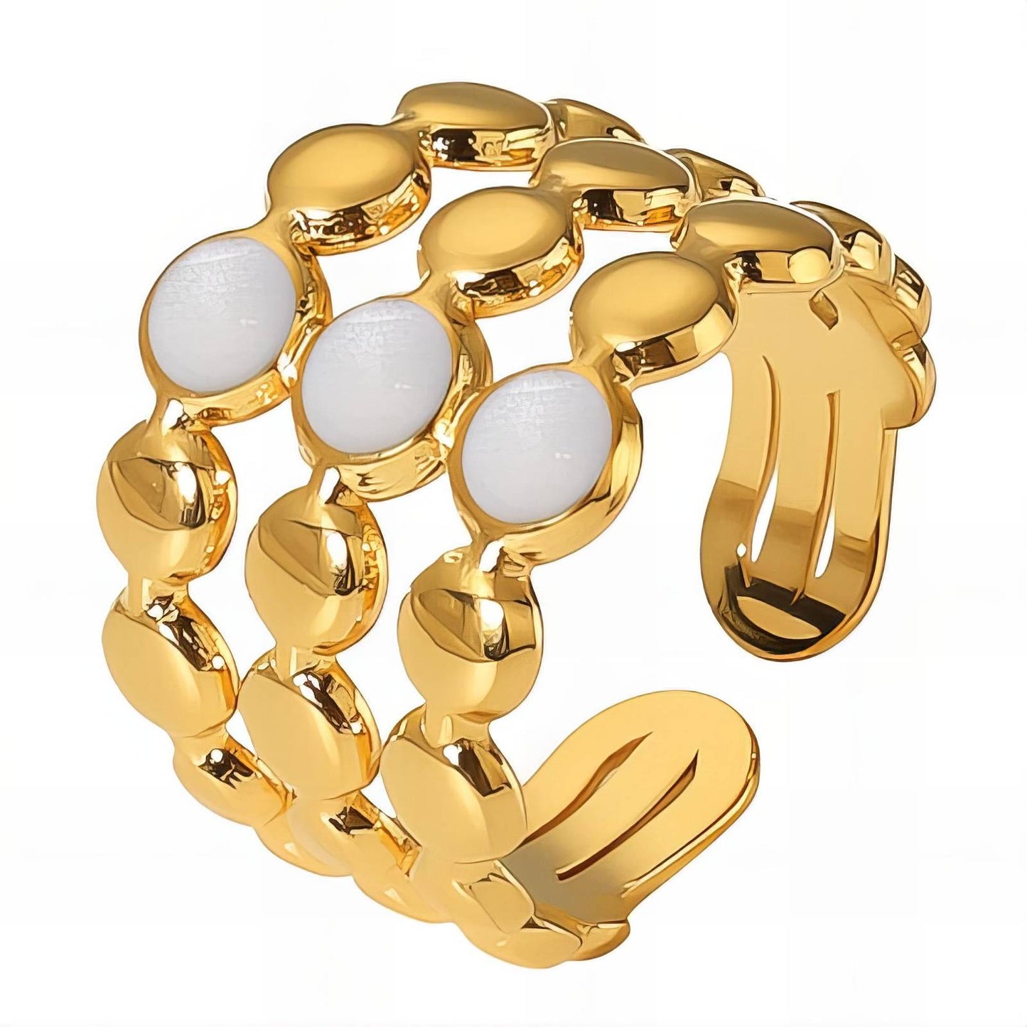 18K gold plated Stainless steel finger ring, Intensity - The Best Accessory