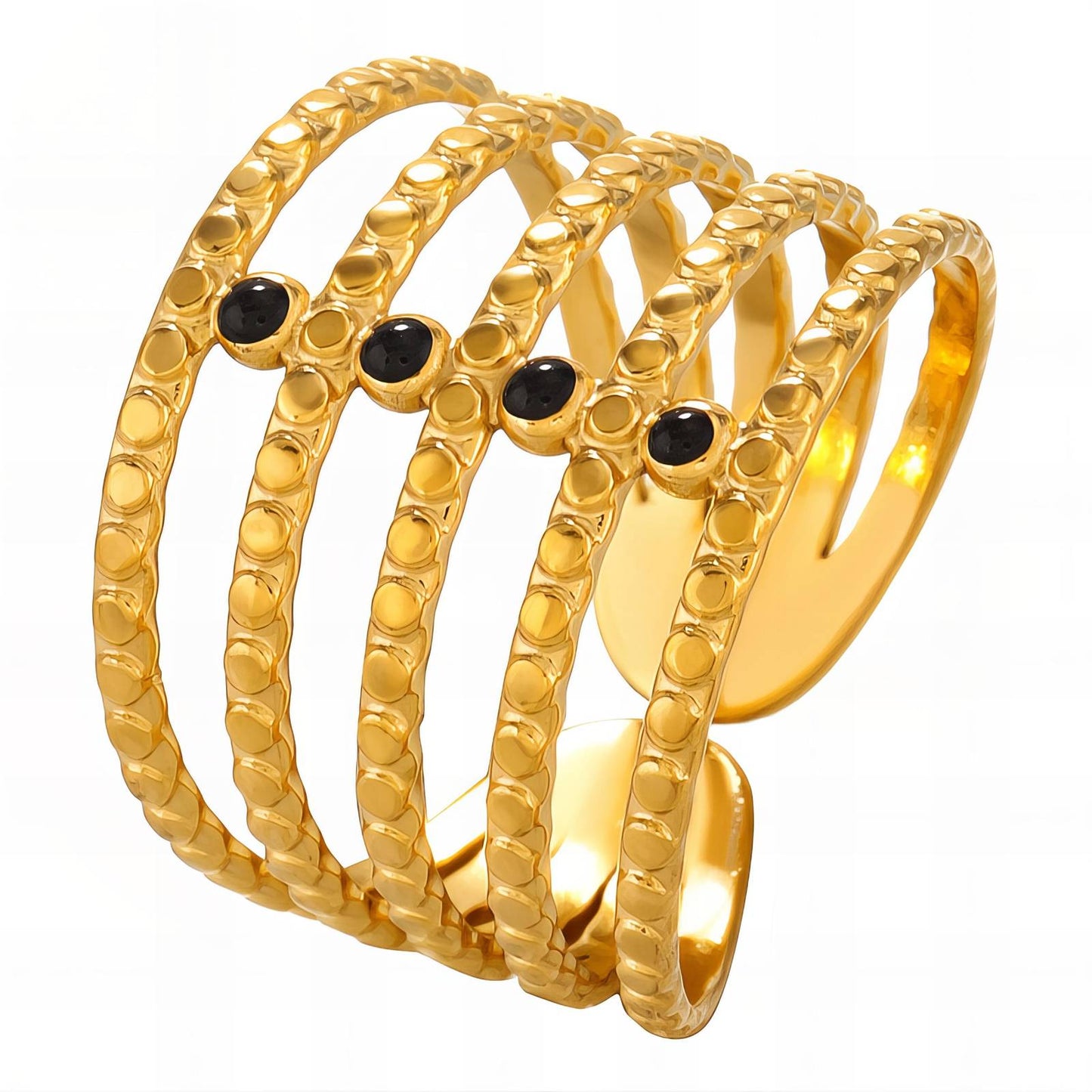 18K gold plated Stainless steel finger ring, Intensity - The Best Accessory
