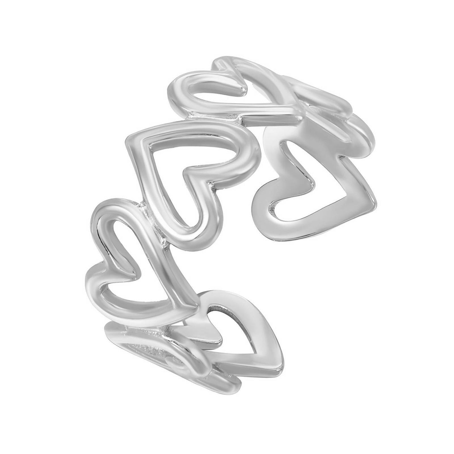 Stainless steel Hearts finger ring, Intensity - The Best Accessory
