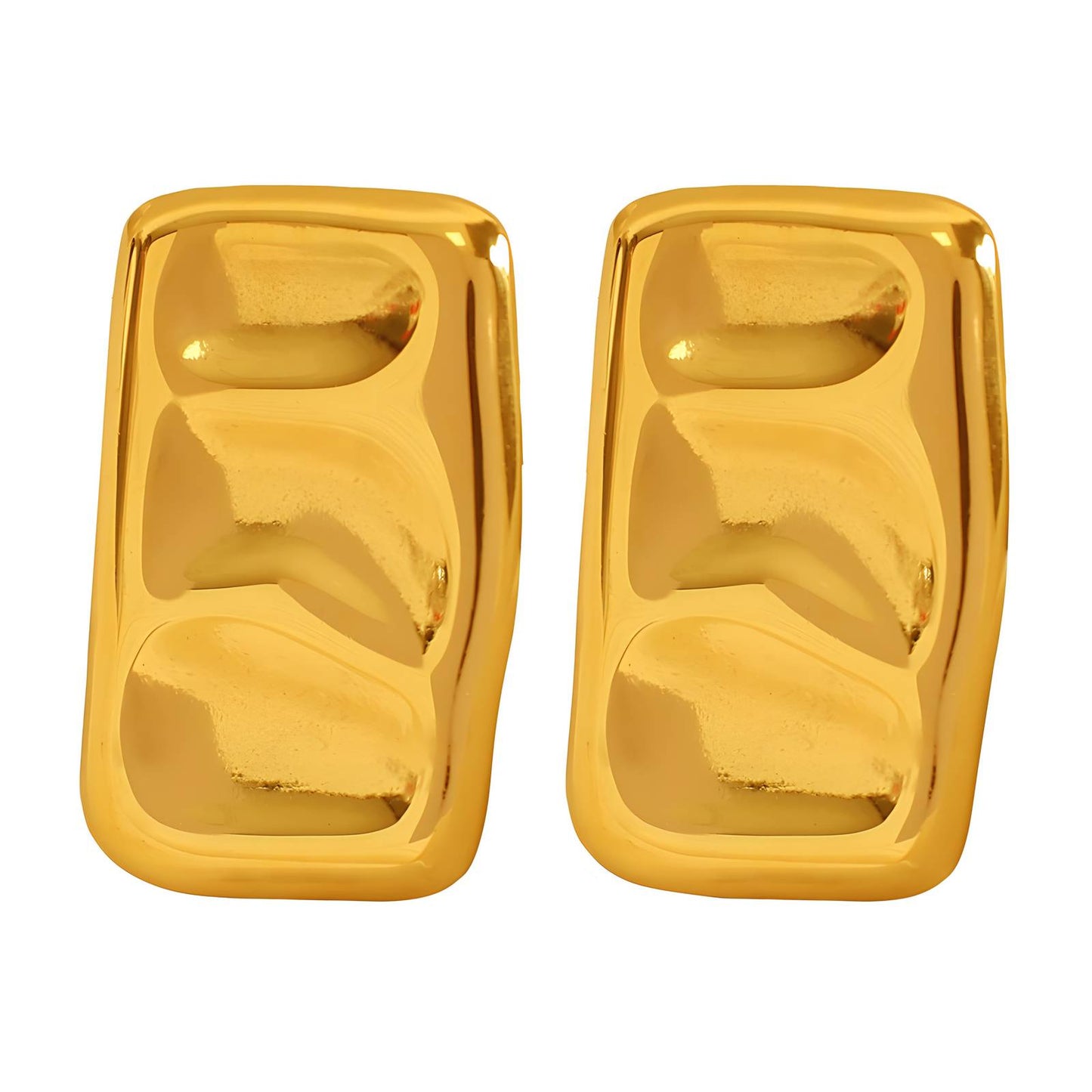 18K Gold Plated Stainless Steel Stud Earrings, Intensity - The Best Accessory