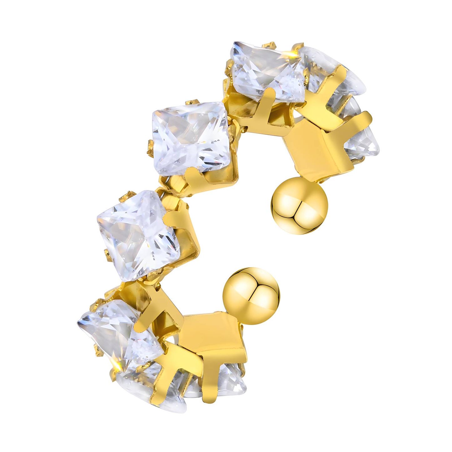 18K gold plated Stainless steel finger ring, Intensity - The Best Accessory