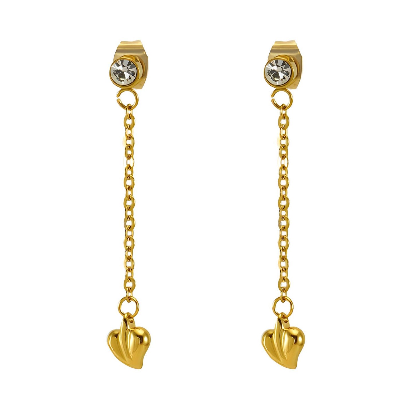 18K gold plated Stainless steel Hearts earrings, Intensity - The Best Accessory